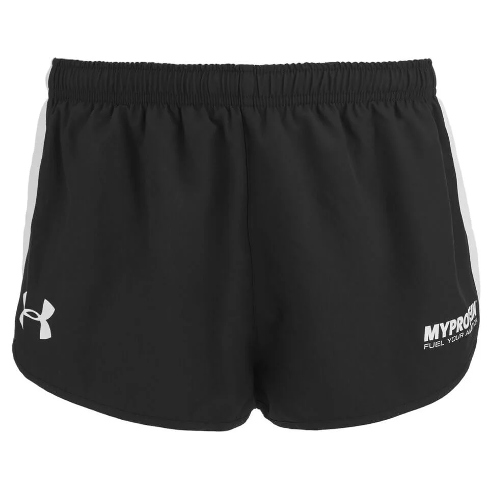 Myprotein Under Armour Men's Athletic Shorts, Black/White 画像 1