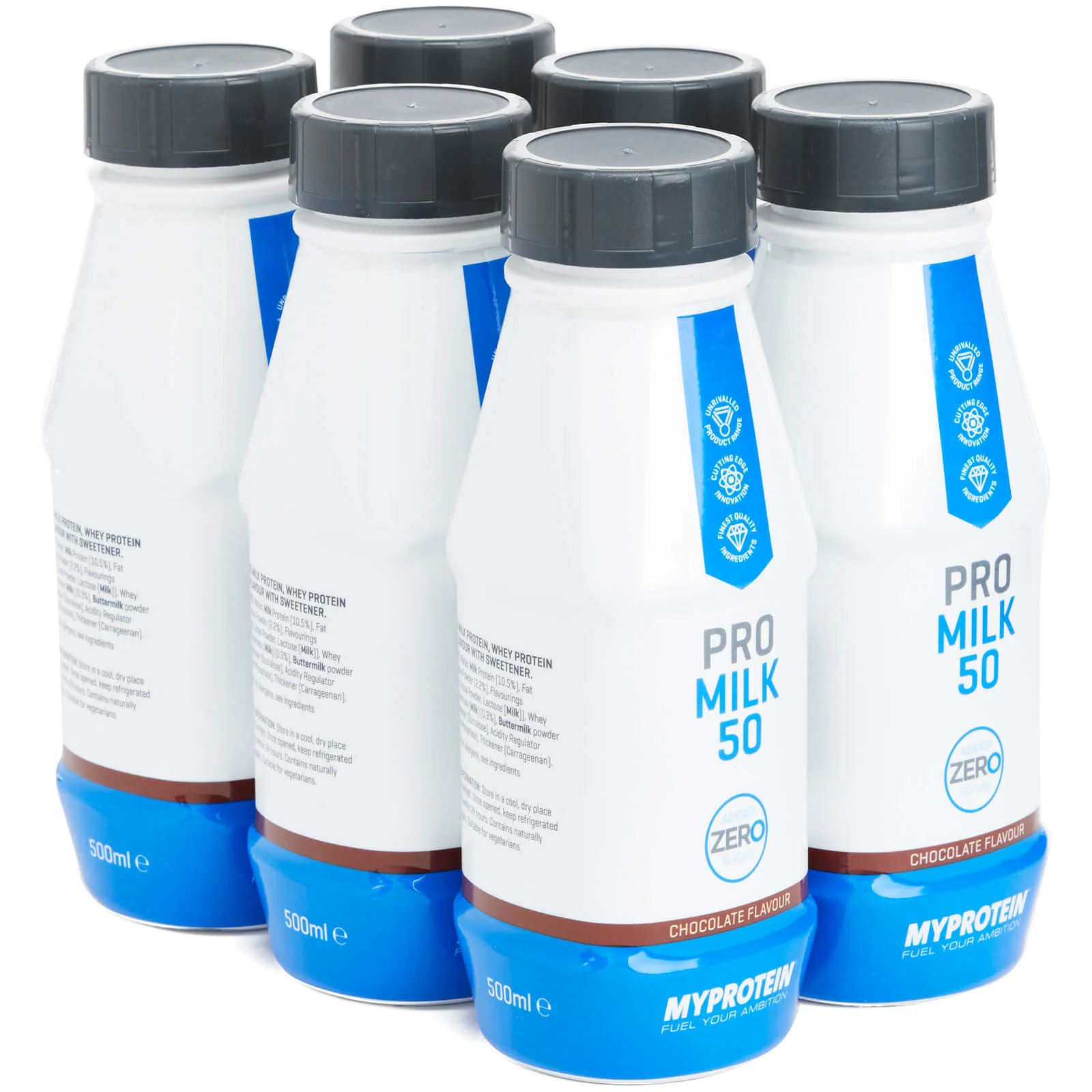 プロテイン シェイク ゼロ - 6 x 500ml - チョコレート 画像 1