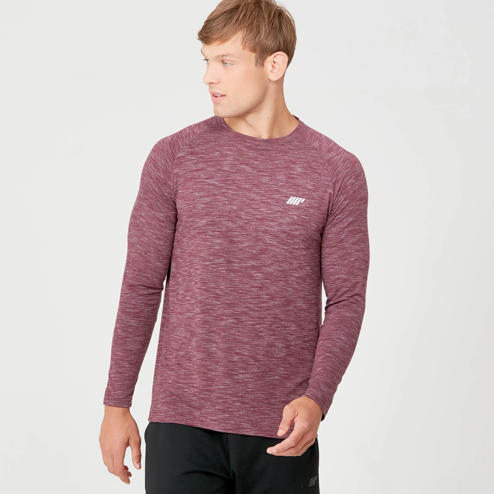 MP Performance Long Sleeve T-Shirt - Burgundy Marl - XS 画像 1
