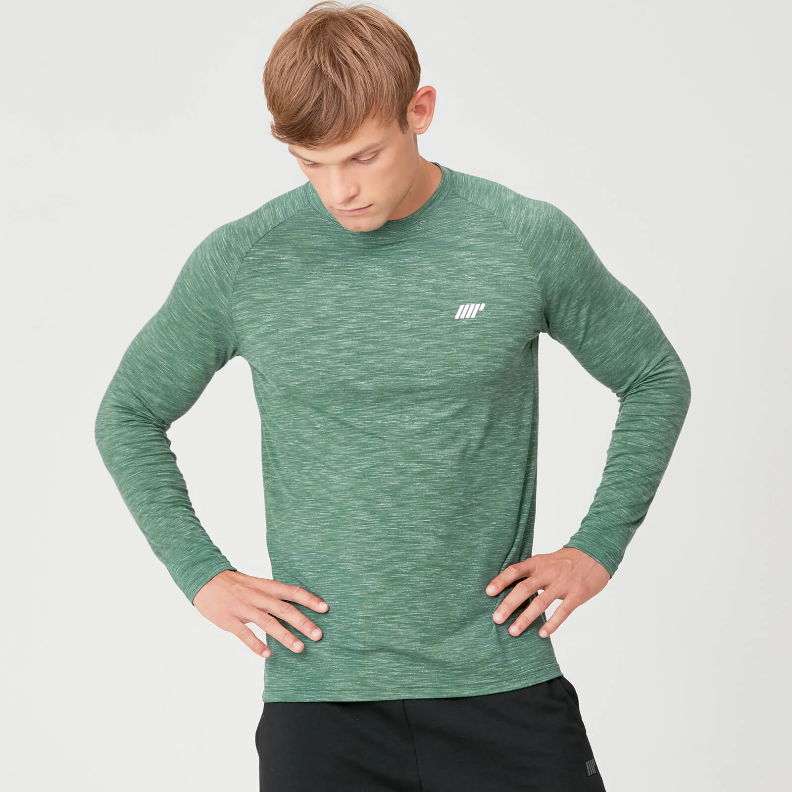 パフォーマンス ロング スリーブ Tシャツ - グリーン マール - S 画像 1
