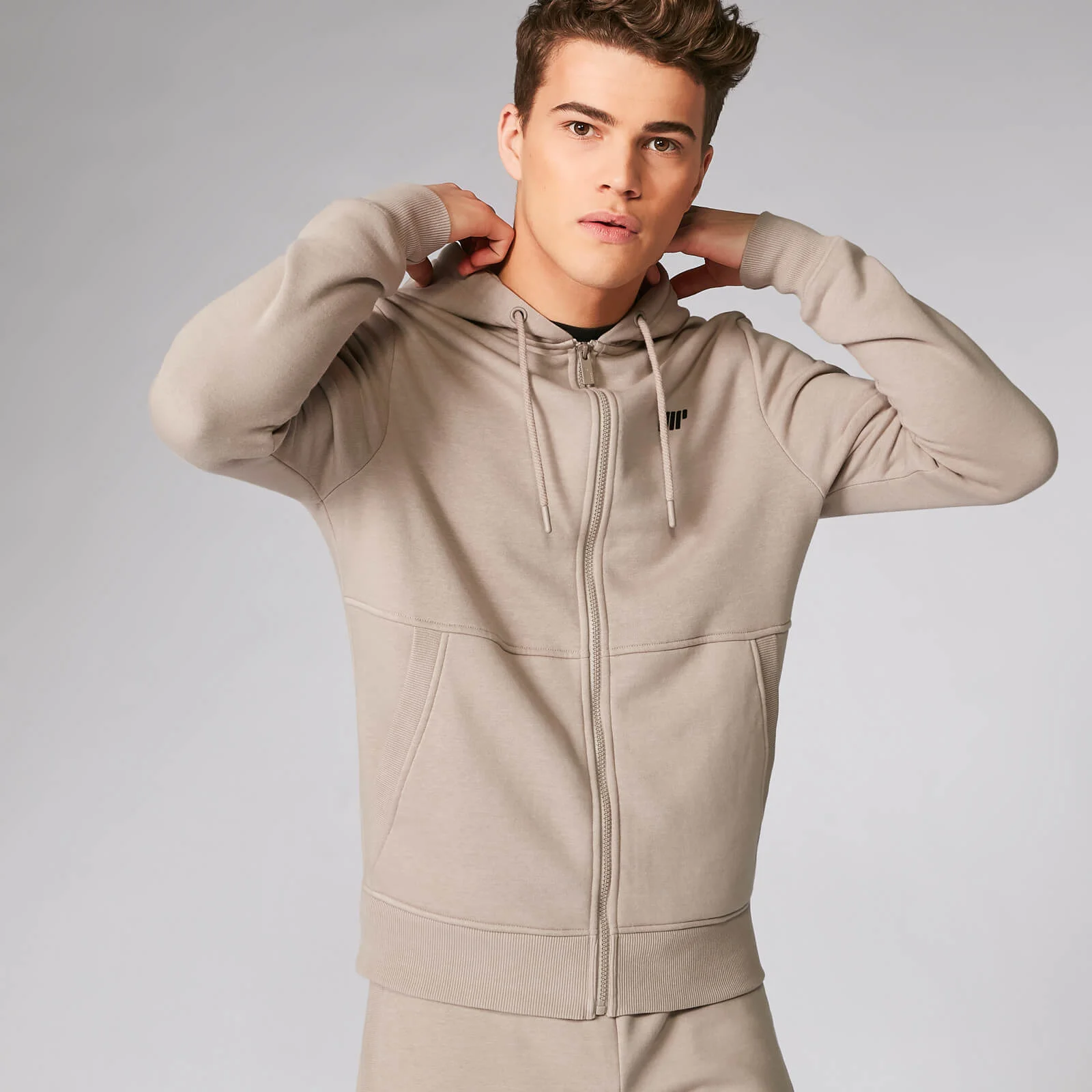 Myprotein Tru-Fit Zip Up Hoodie 2.0 - Taupe - XS 画像 1