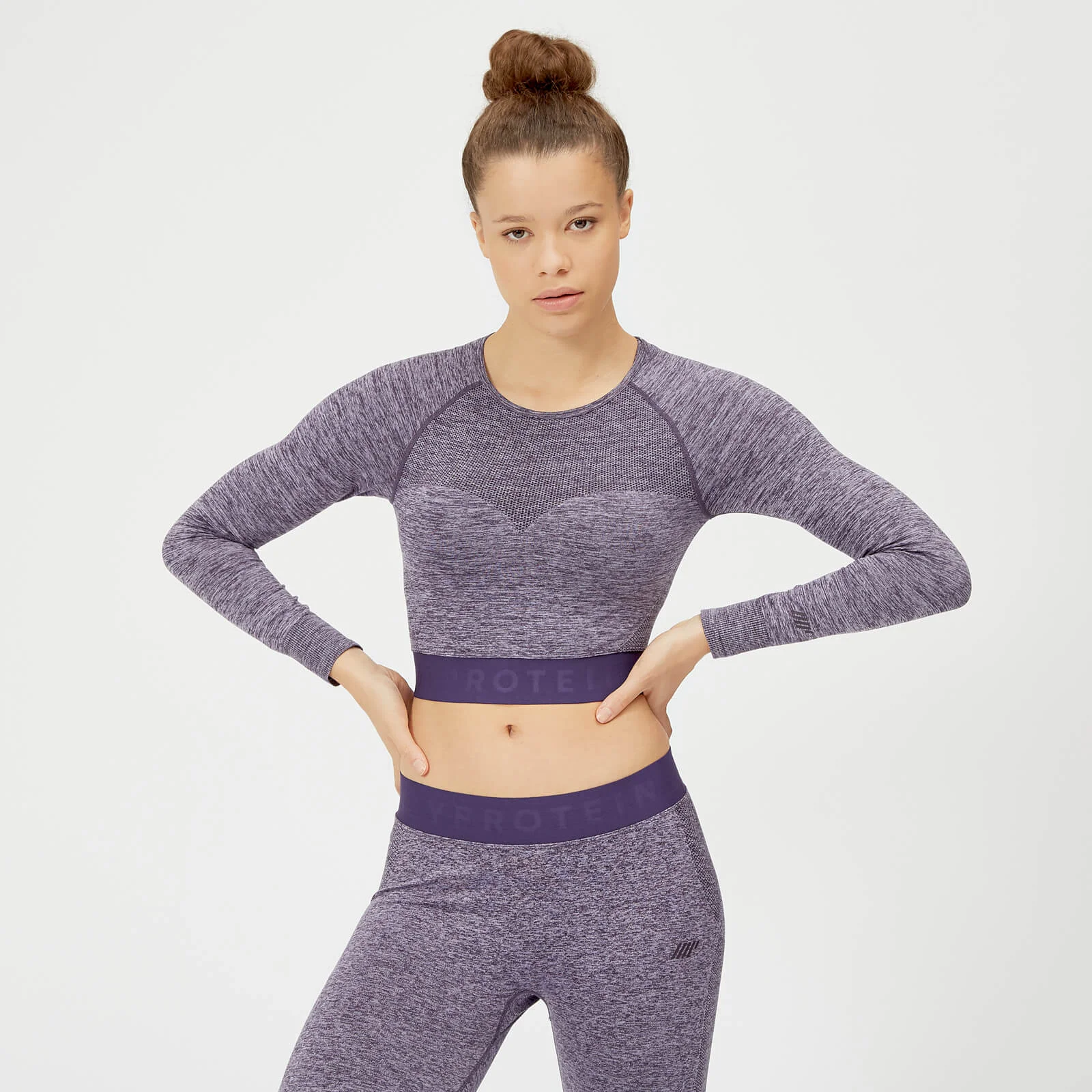 MP Inspire Seamless Crop Top - Purple - XS 画像 1