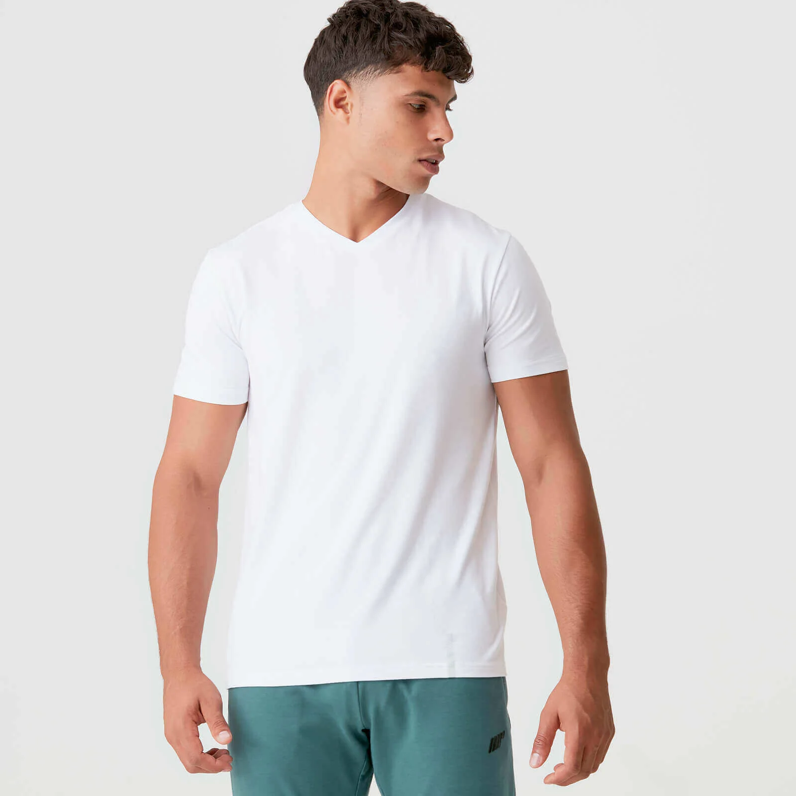 MP Men's Luxe Classic V-Neck T-Shirt - White - XS 画像 1