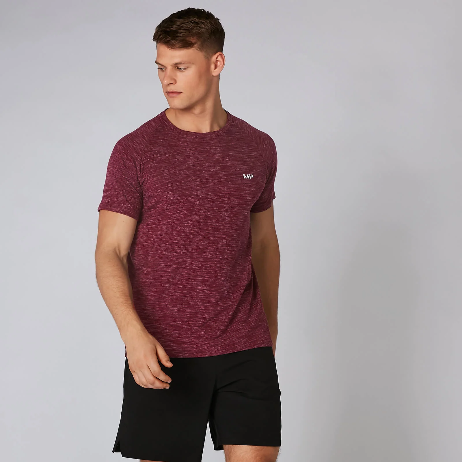 MP Men's Performance T-Shirt - Burgundy Marl - XS 画像 1