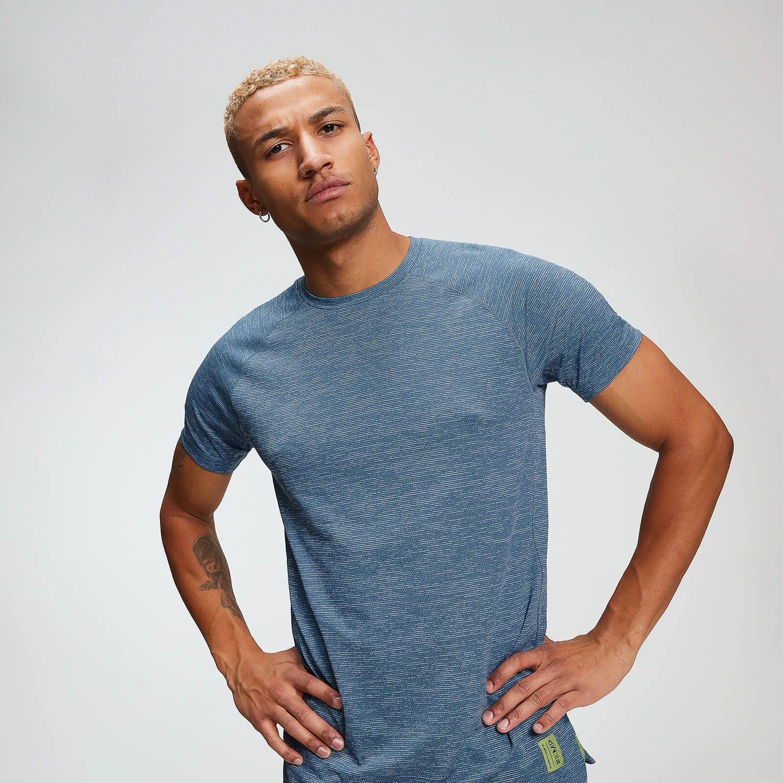 MP Men's Training T-Shirt - Washed Blue Marl - XS 画像 1