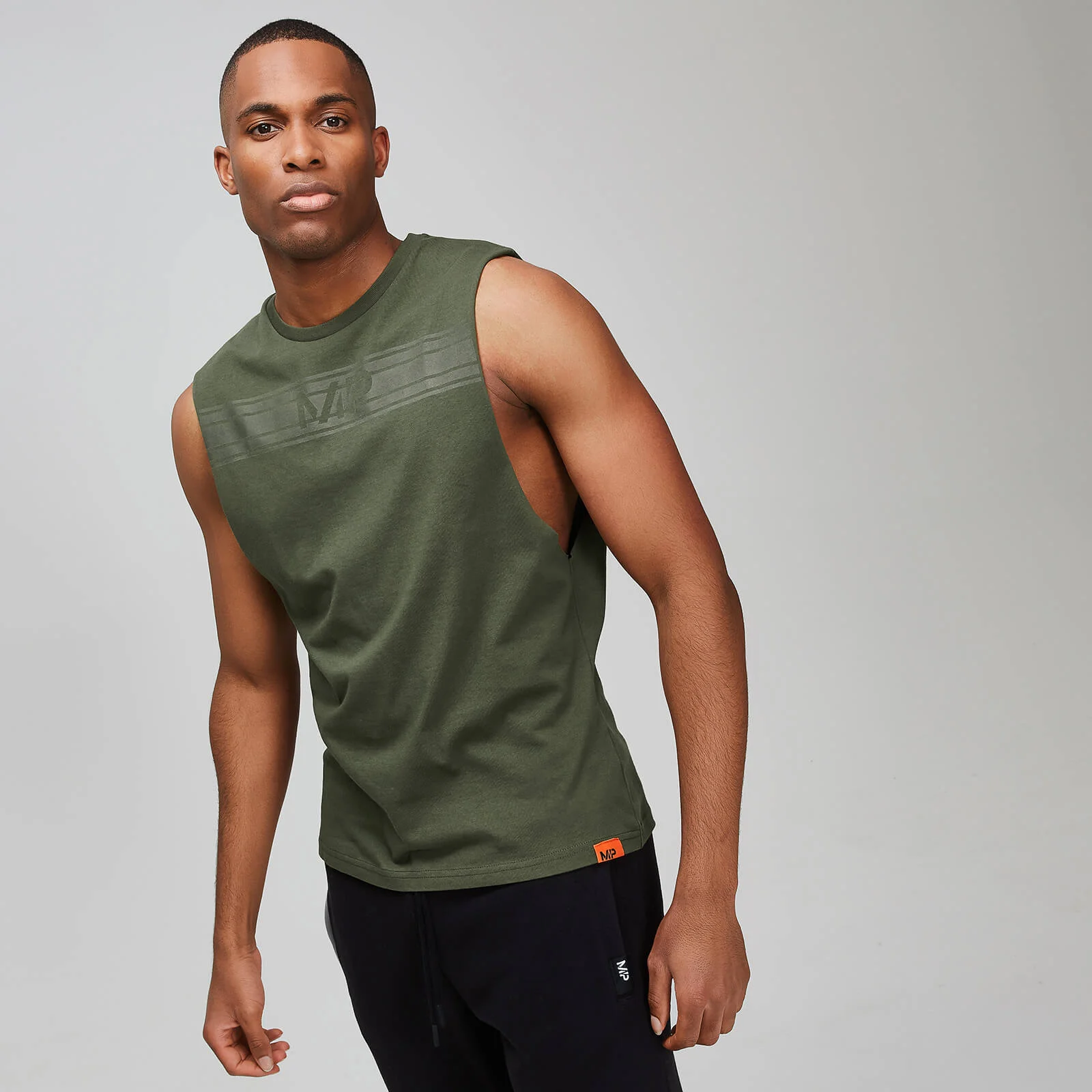 MP Men's Rest Day Drop Armhole Tank Top - Army Green - XS 画像 1