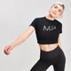 MP アニマル スネーク シームレス レディース クロップド Tシャツ - ブラック
