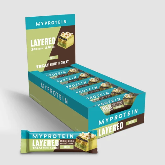 レイヤード プロテイン バー - 12 x 60g - 抹茶