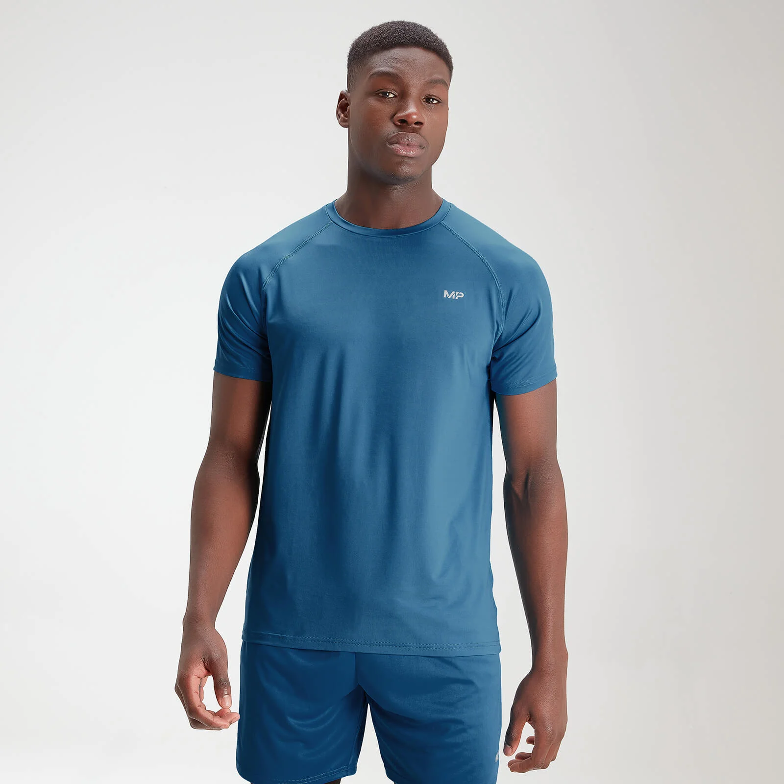 MP Men's Essentials Training Short Sleeve T-Shirt - Aqua - XXS 画像 1