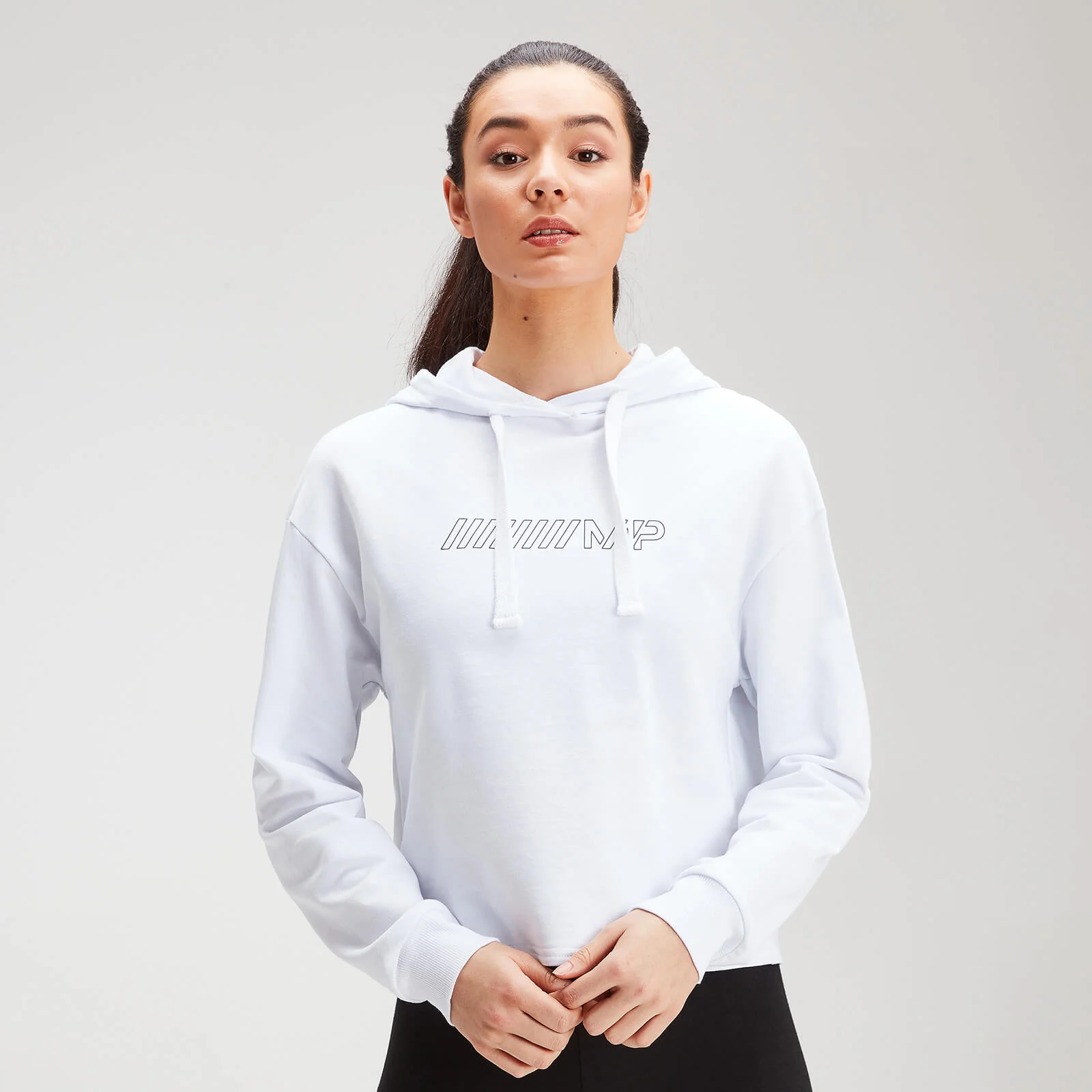 MP Women's Outline Graphic Hoodie - White - XL 画像 1