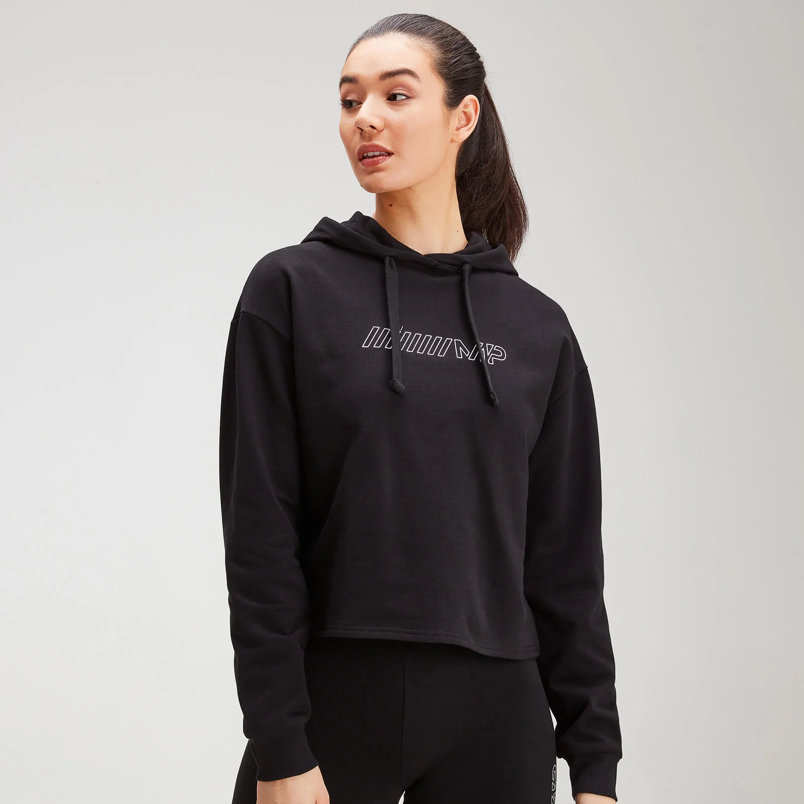 MP Women's Outline Graphic Hoodie - Black - XXS 画像 1