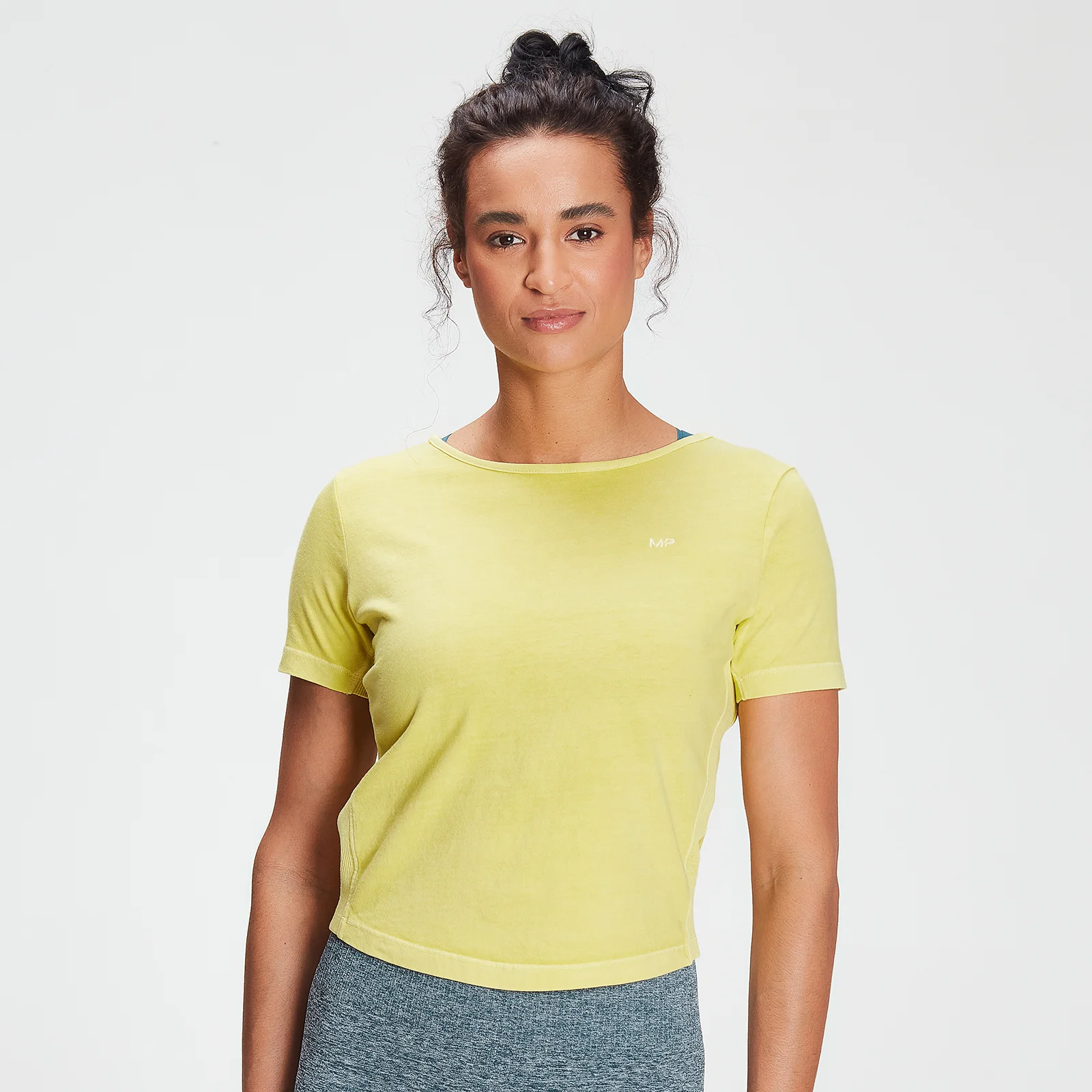 MP Women's Training Washed Tie Back T-shirt - Washed Yellow - XXS 画像 1