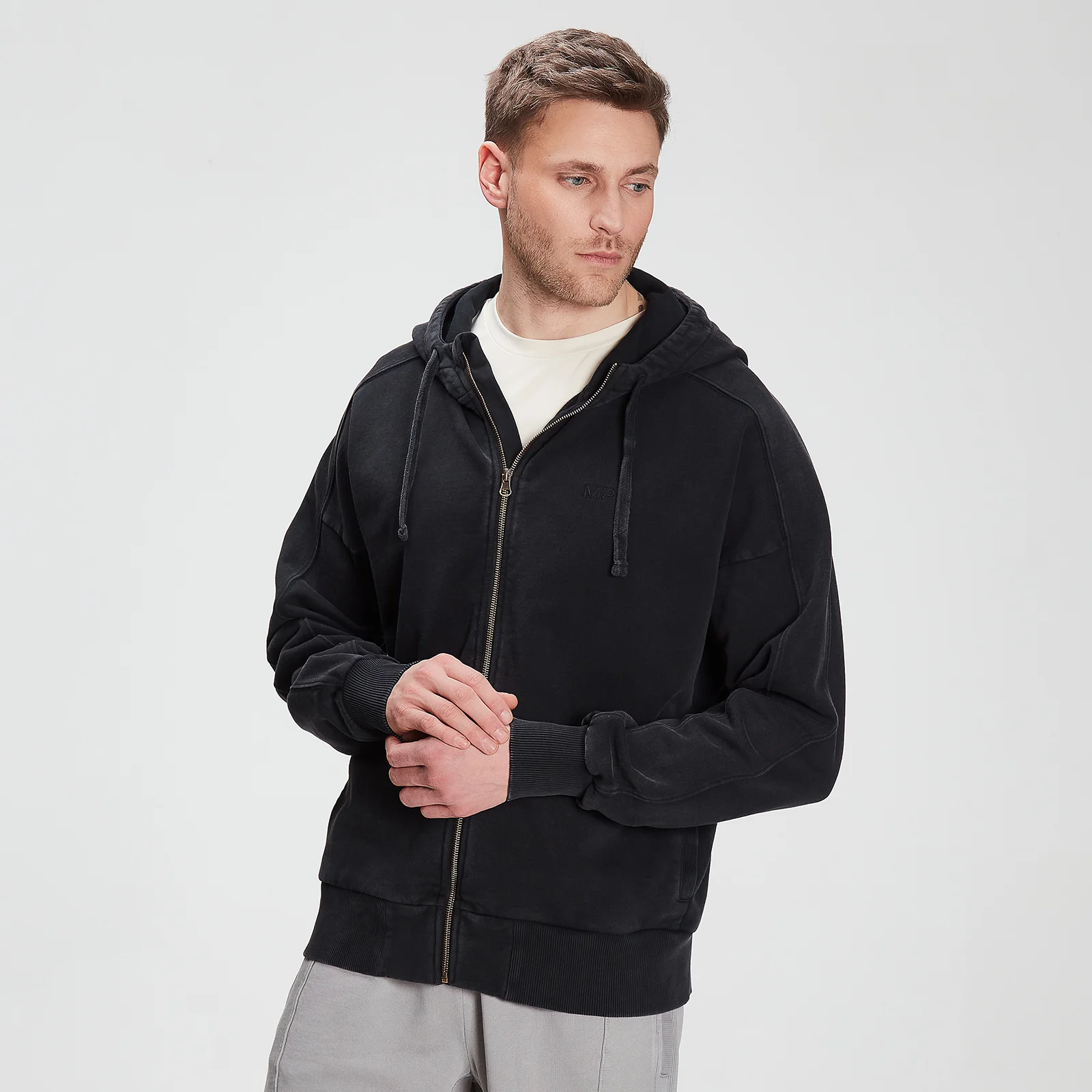 MP Men's Training Zip Through Hoodie - Black - XXS 画像 1