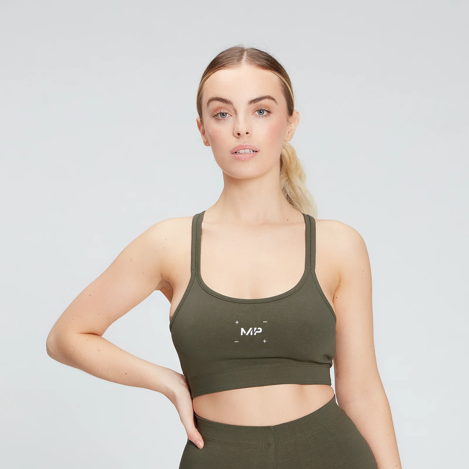 MP Women's Central Graphic Bra - Dark Olive - XXS 画像 1