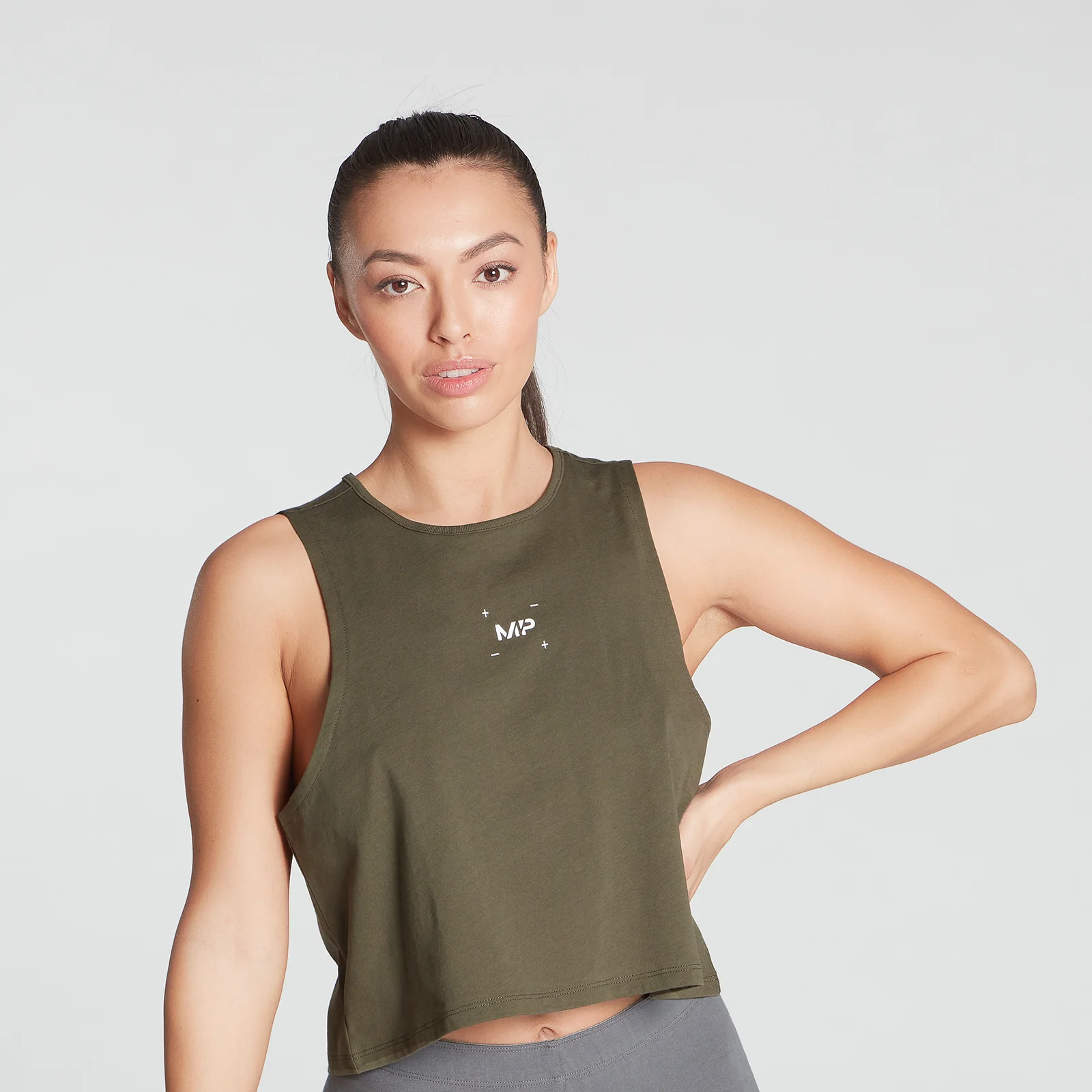 MP Women's Central Graphic Reach Vest - Dark Olive - XXS 画像 1