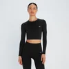 MP Women's Shape Seamless Long Sleeve Crop Top - Black
