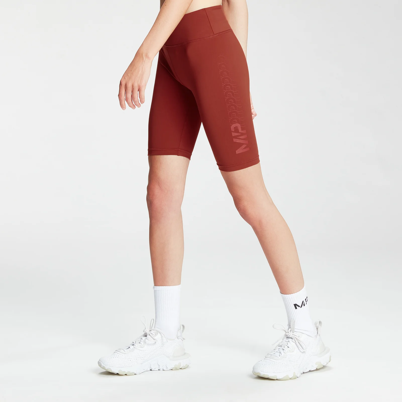 MP Women's Fade Graphic Training Cycling Shorts - Burnt Red - XXS 画像 1