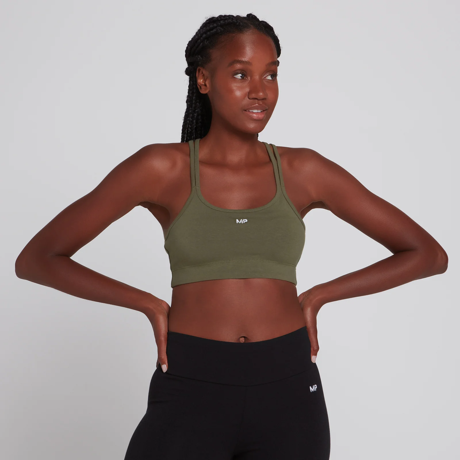 MP Women's Essentials Jersey Bra - Dark Olive - XS 画像 1