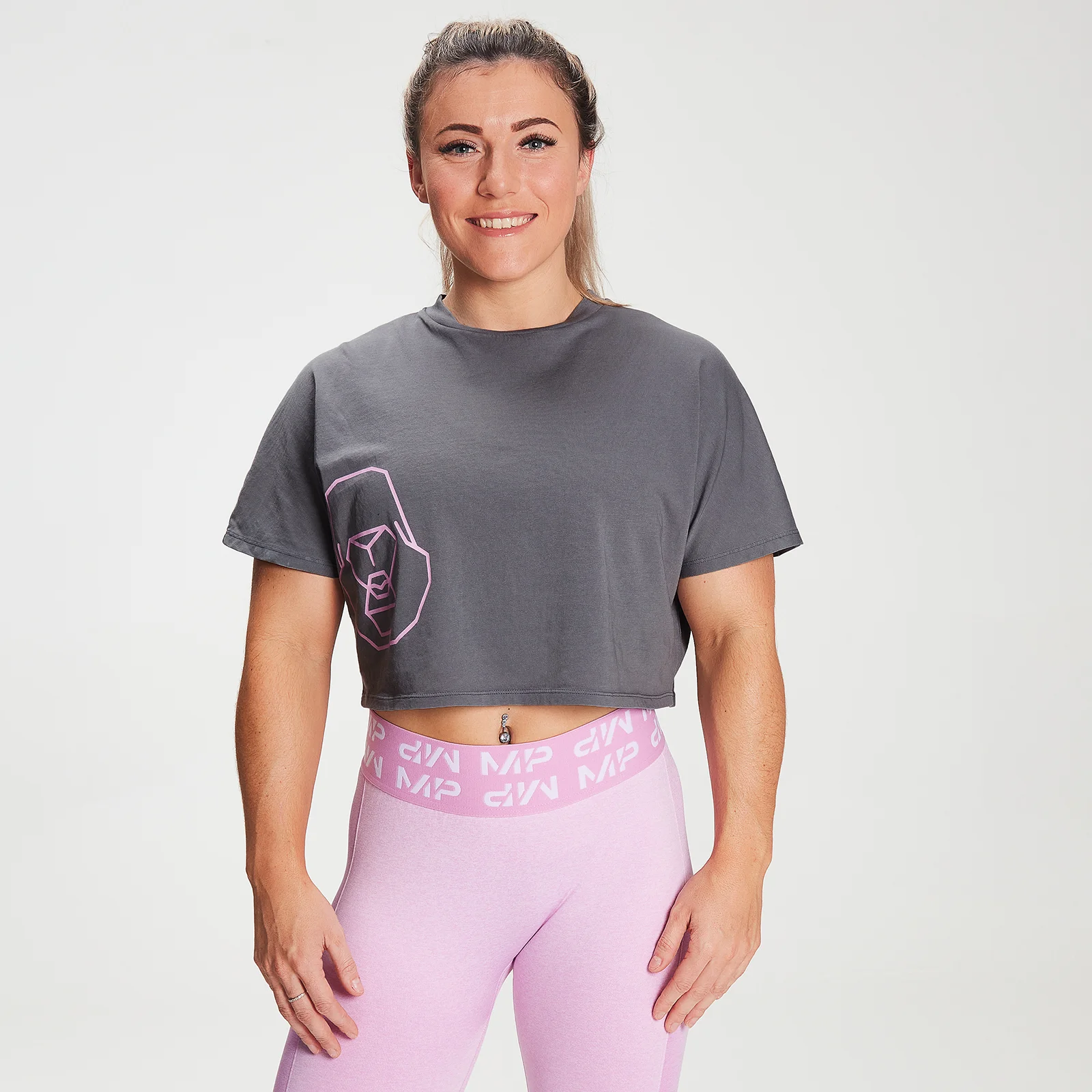 MP X Zack George Women's Washed Crop T-Shirt - Carbon - XXS 画像 1
