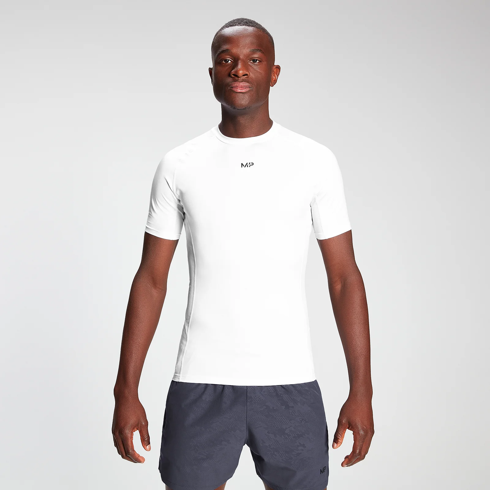 MP Men's Engage Short Sleeve Baselayer - White - XXS 画像 1