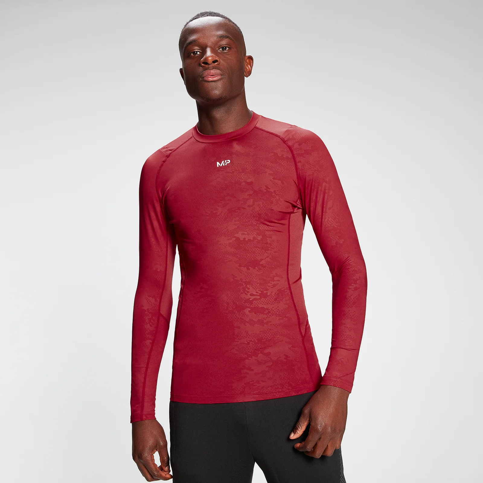 MP Men's Engage Long Sleeve Baselayer - Wine - XXS 画像 1