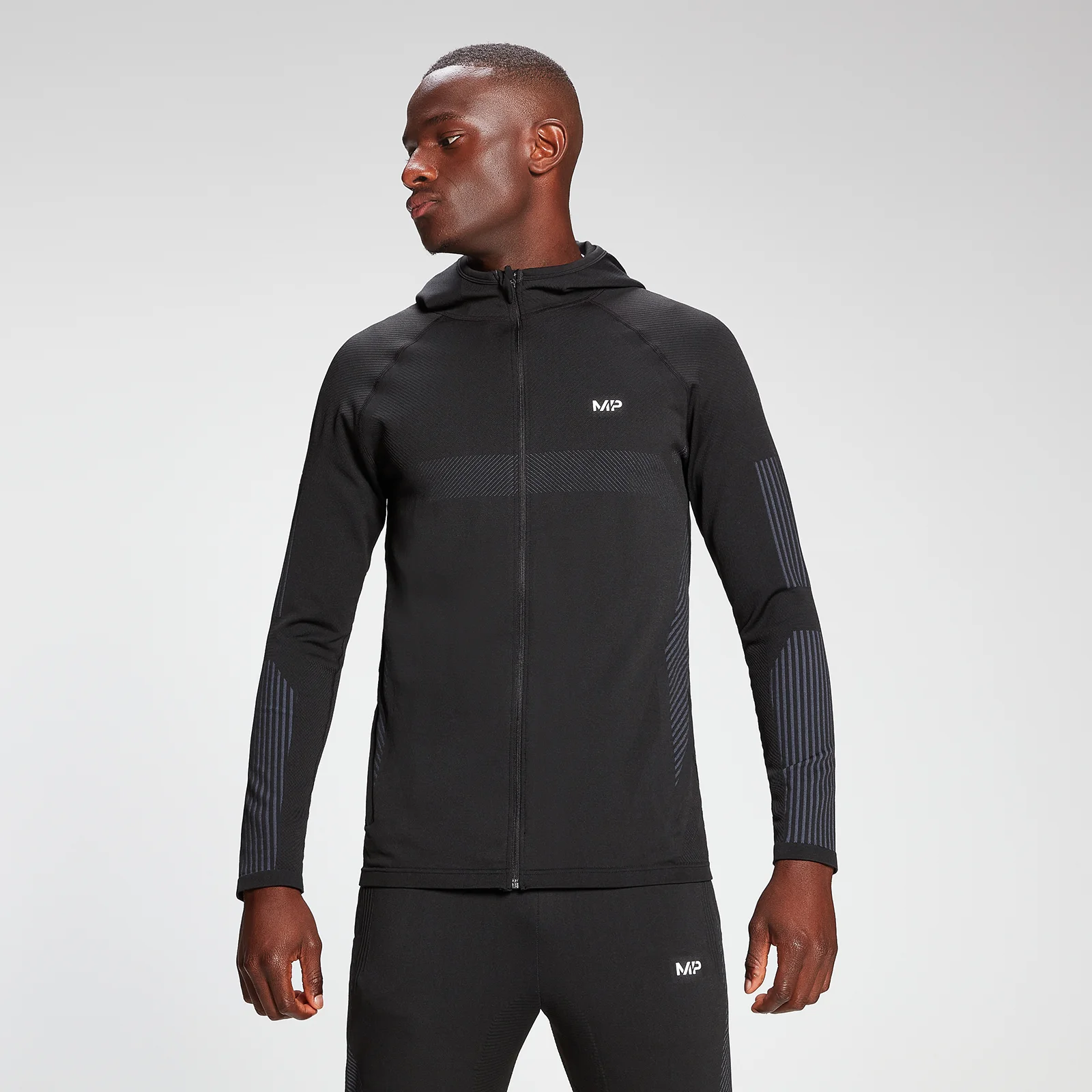 MP Men's Engage Zip Up Hoodie - Black - XXS 画像 1