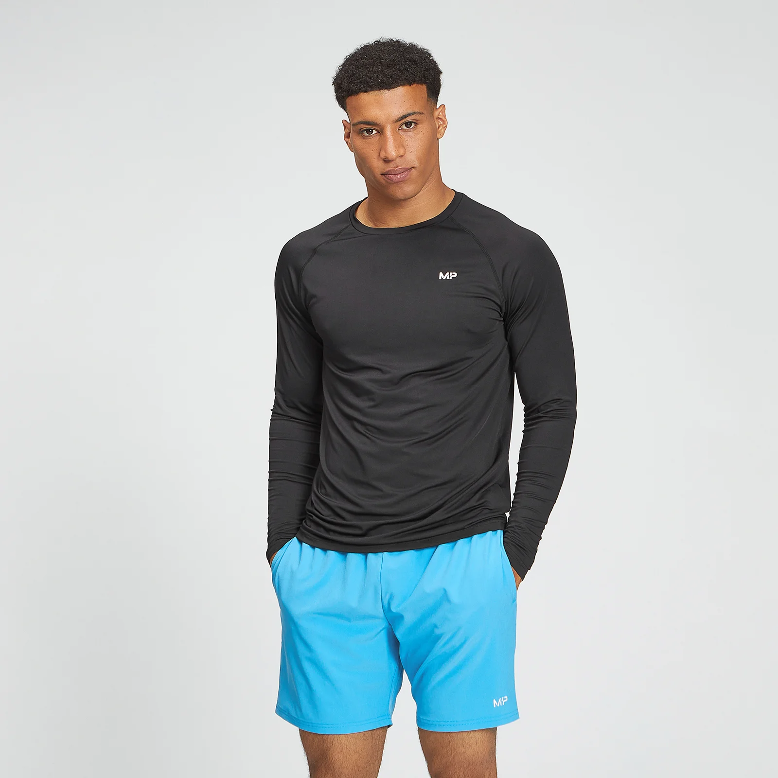 MP Men's Essentials Training Long Sleeve Top - Black - XXS 画像 1