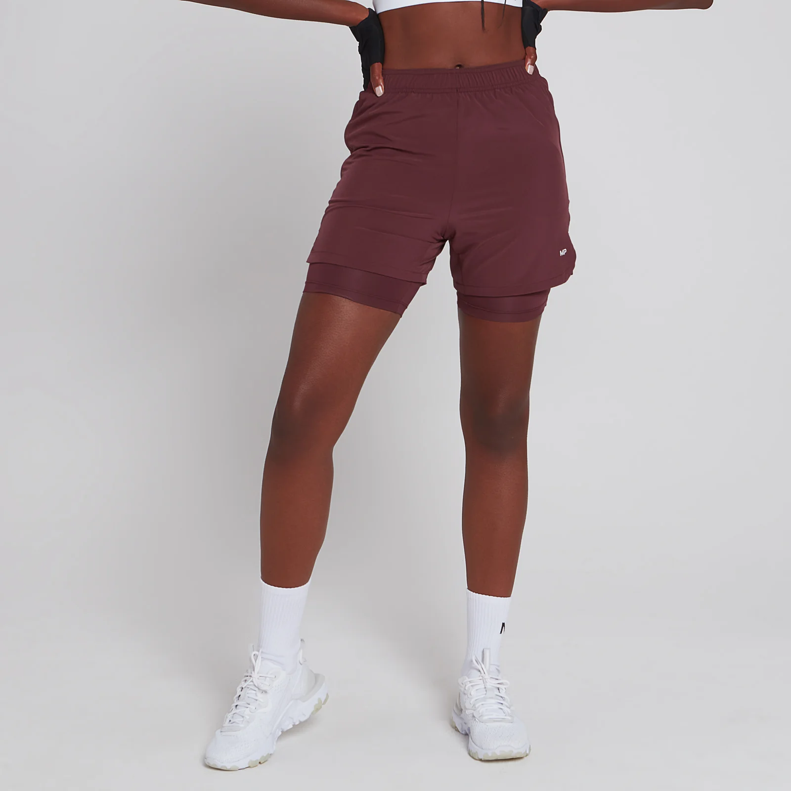 MP Women's 2 IN 1 Training Jersey Short - Port - XXS 画像 1