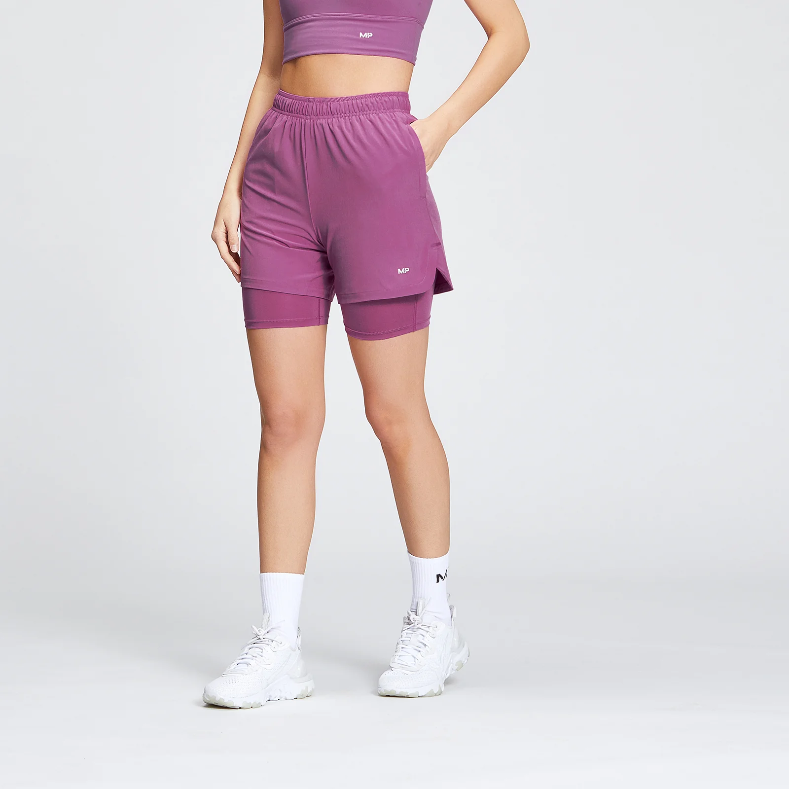 MP Women's 2 IN 1 Training Jersey Short - Orchid - XXS 画像 1