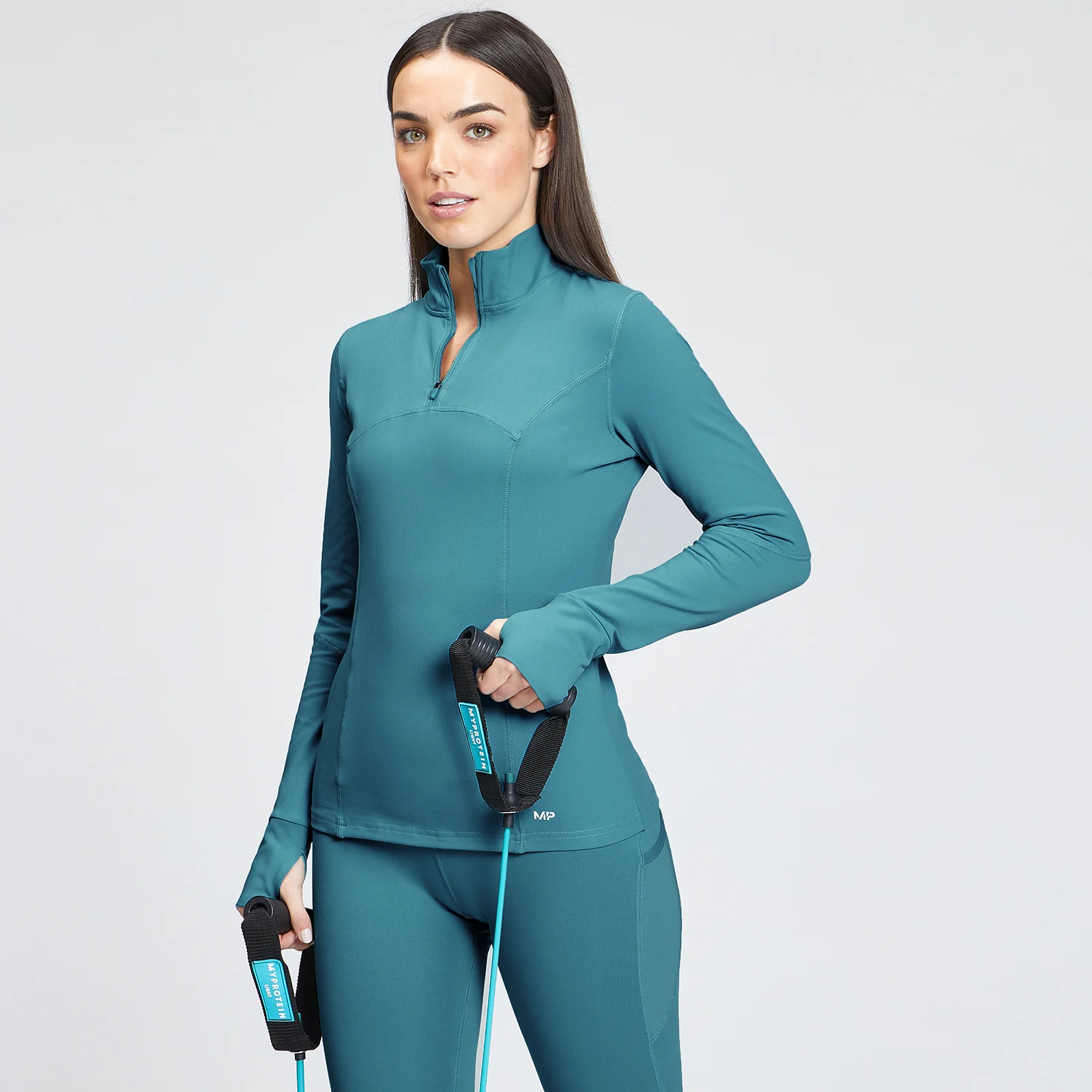 MP Women's Power 1/4 Zip Top - Ocean Blue - XXS 画像 1