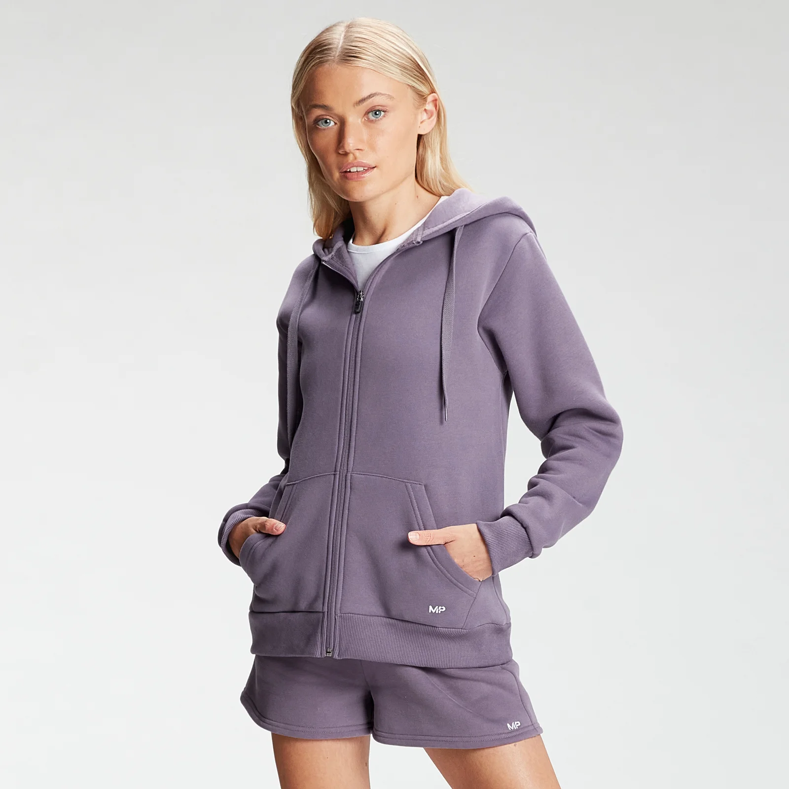 MP Women's Essentials Zip Through Hoodie - Smokey Purple - XXS 画像 1
