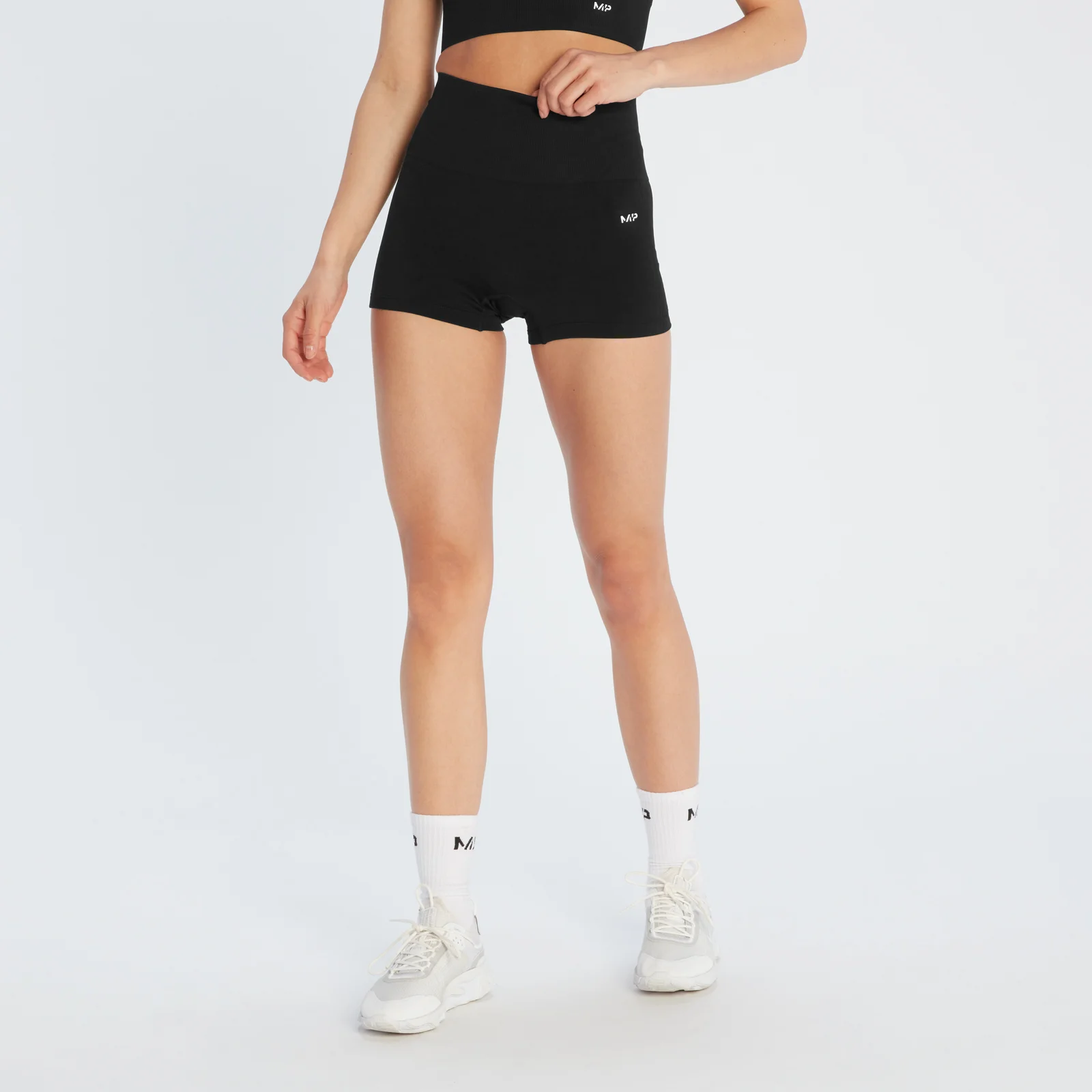 MP Women's Shape Seamless Booty Shorts - Black - XXS 画像 1