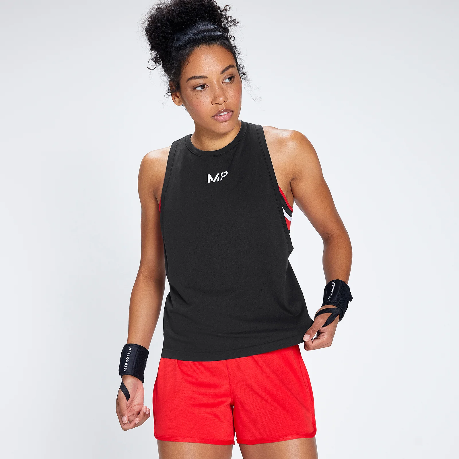 MP Women's Engage Lightweight Seamless Vest - Black/White - XXS 画像 1
