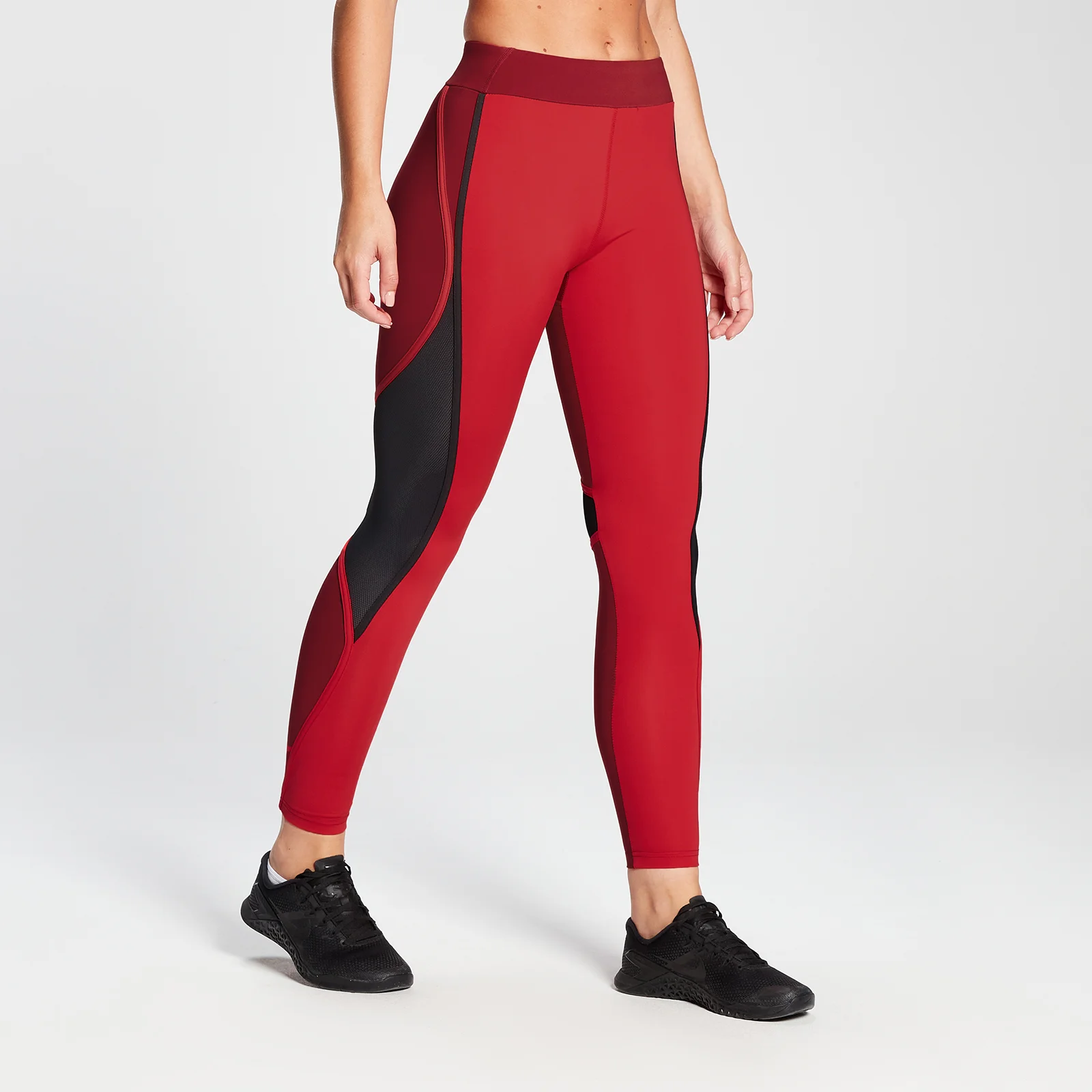 MP Women's Engage Colour Block Leggings - Danger/Wine - XXS 画像 1
