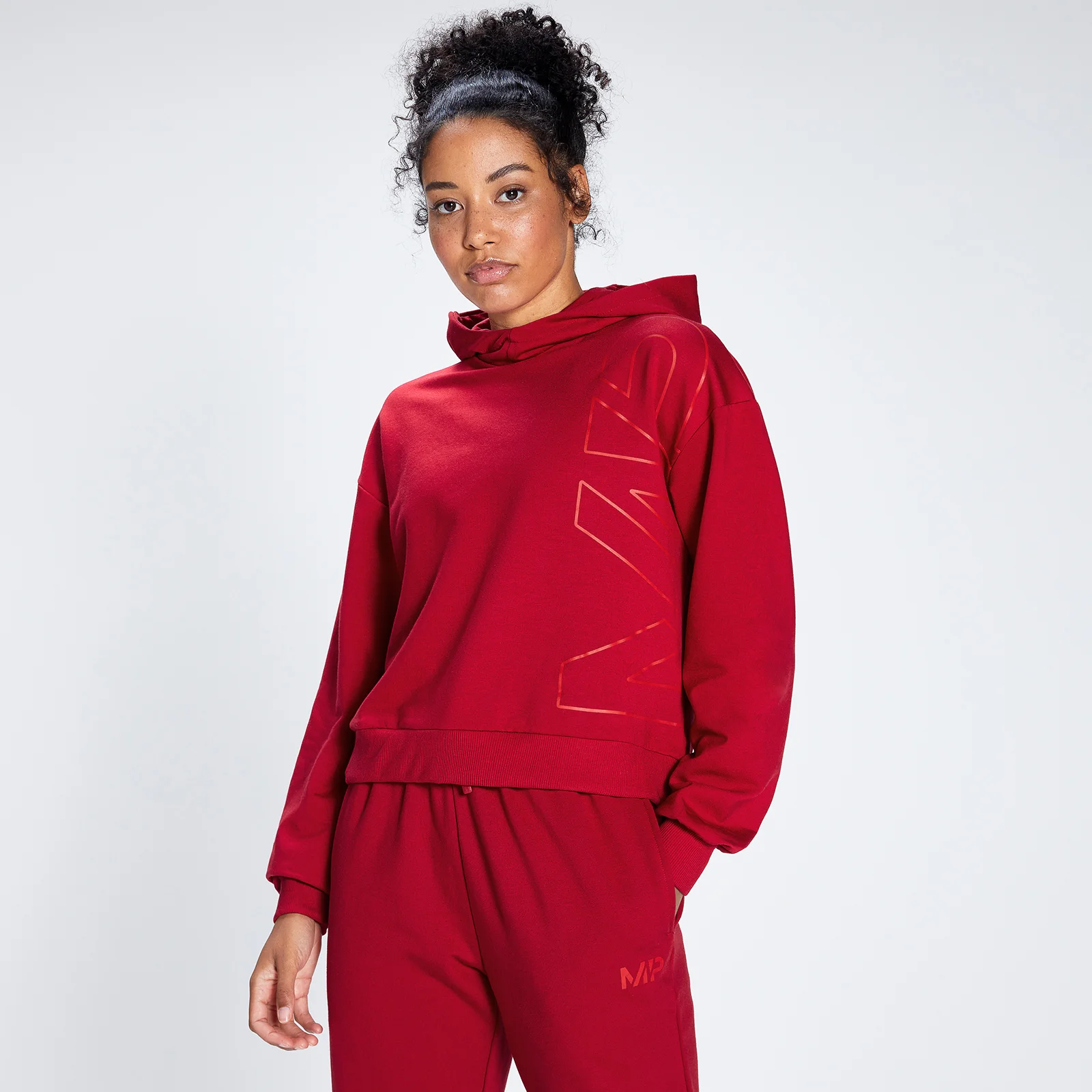 MP Women's Engage Bold Graphic Hoodie - Wine/Danger - XXS 画像 1