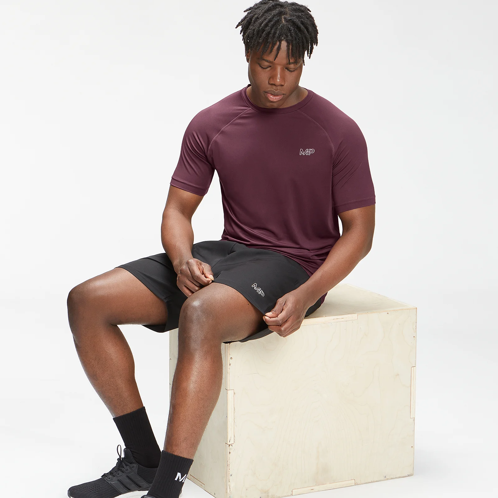 MP Men's Repeat Mark Graphic Training Short Sleeve T-Shirt - Port - XXS 画像 1