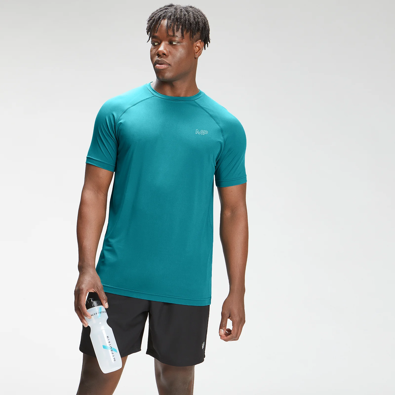 MP Men's Repeat Mark Graphic Training Short Sleeve T-Shirt - Teal - XXS 画像 1