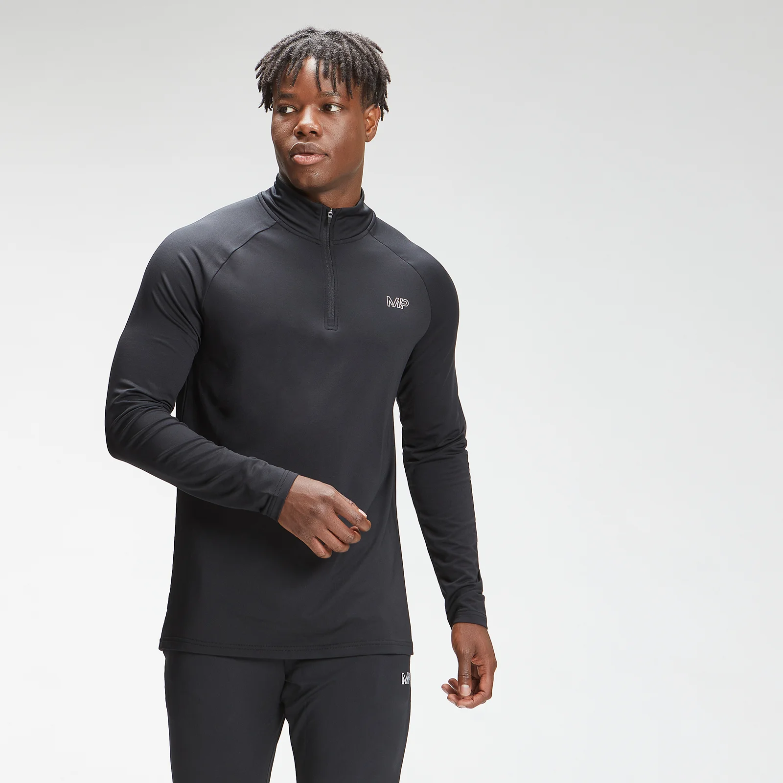 MP Men's Repeat Mark Graphic Training 1/4 Zip - Black - XXS 画像 1