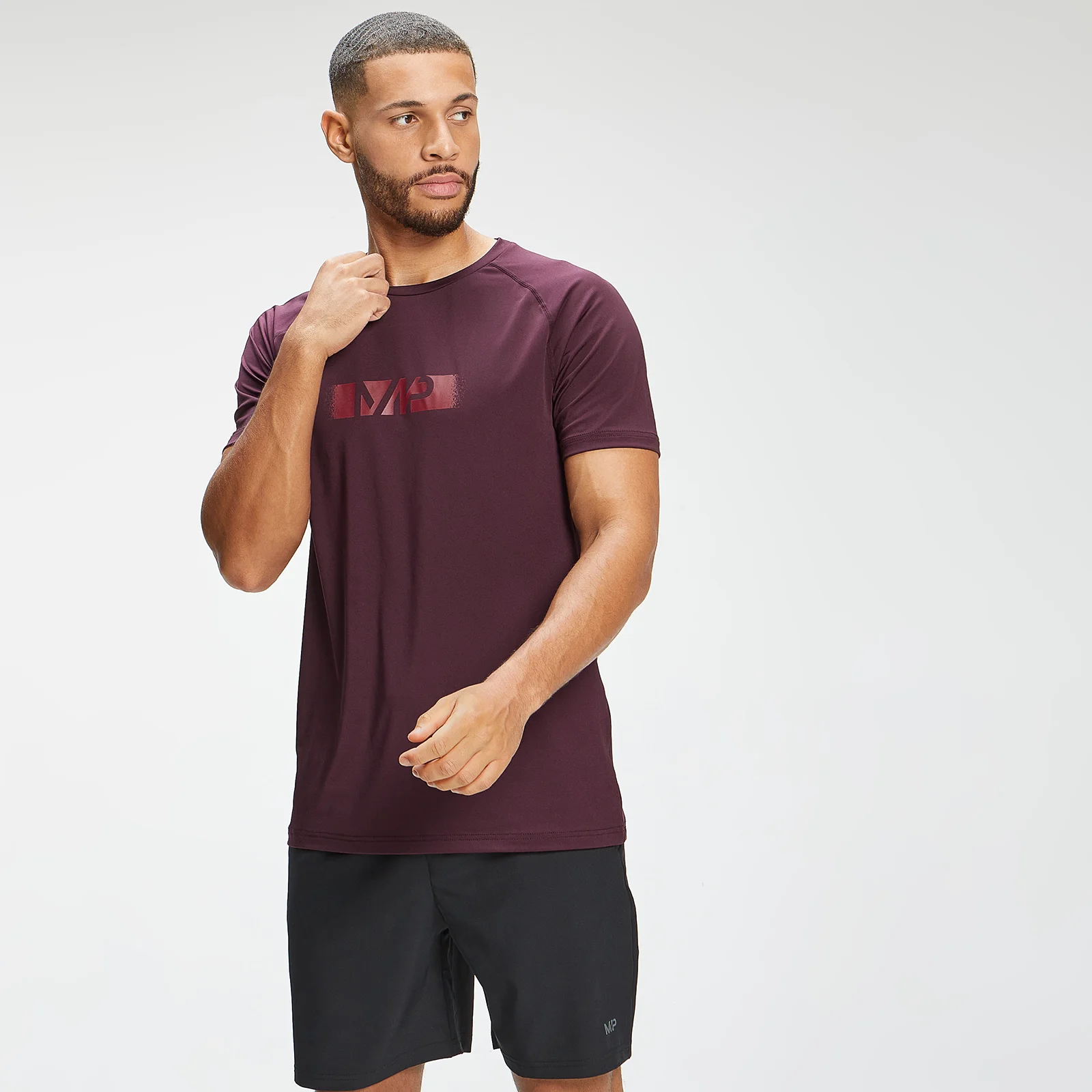 MP Men's Graffiti Graphic Training Short Sleeve T-Shirt - Port - XXS 画像 1