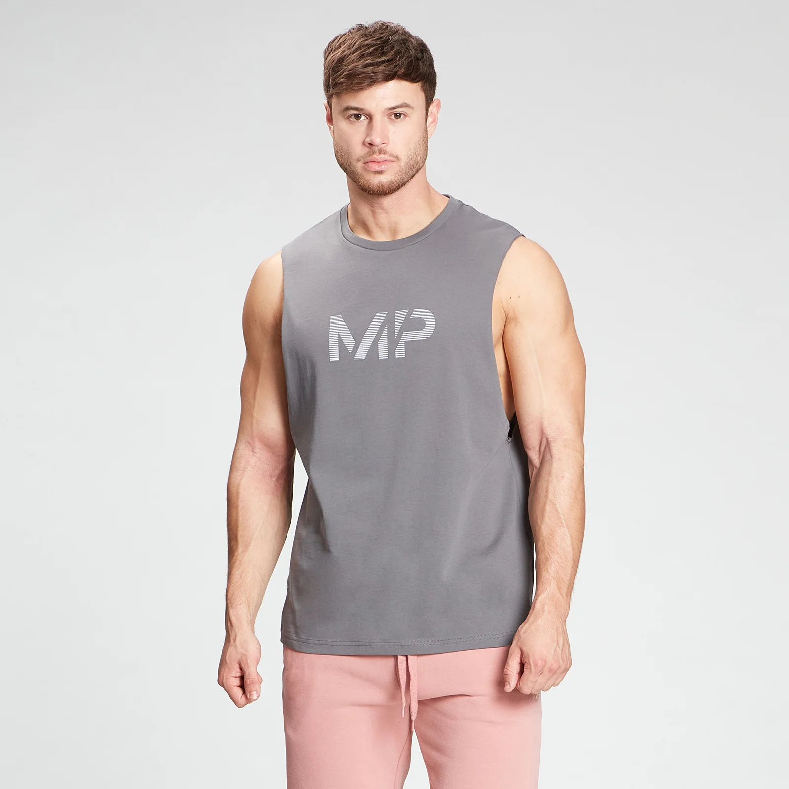 MP Men's Gradient Line Graphic Tank Top - Carbon - XXS 画像 1