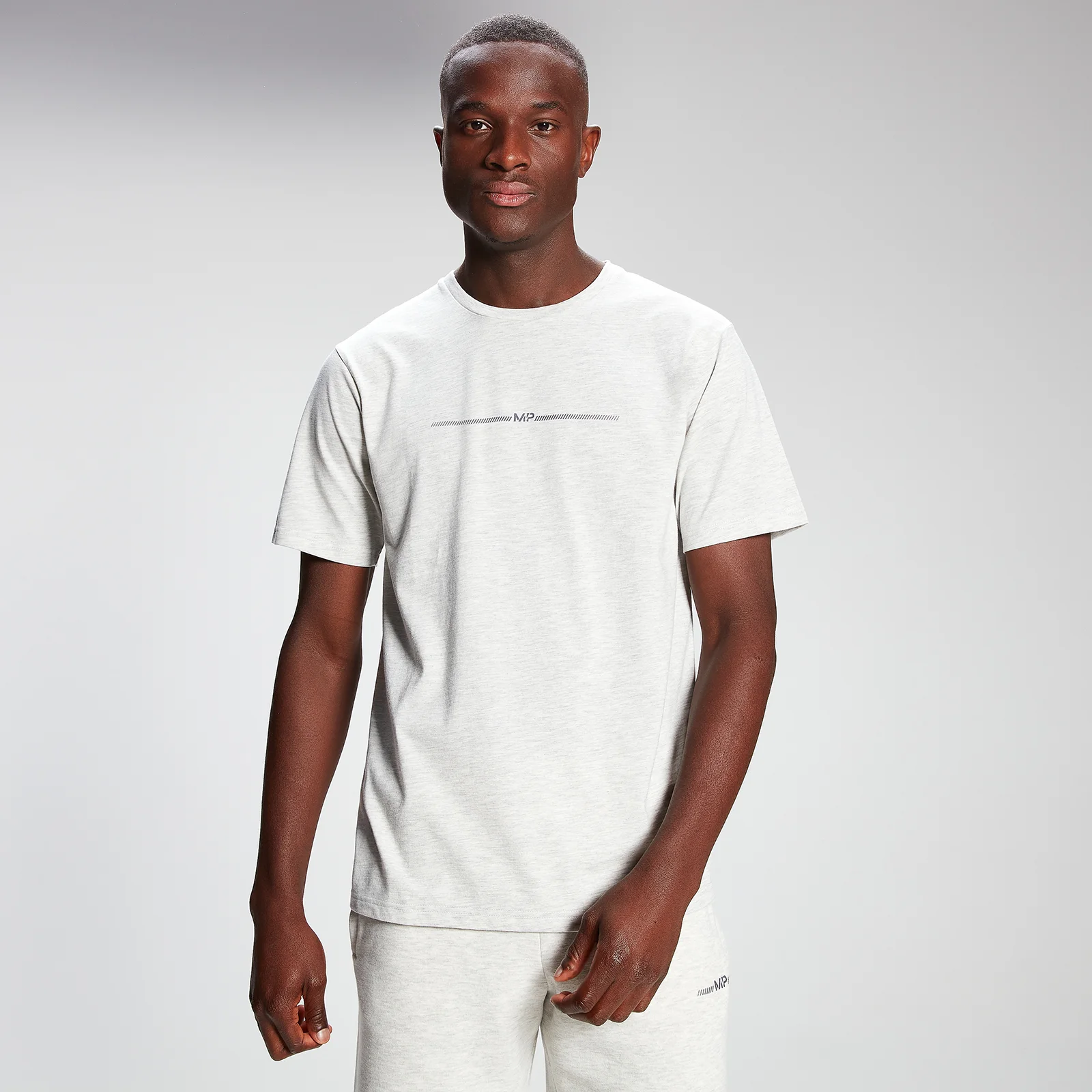 MP Men's Mini Mark Graphic Short Sleeve T-Shirt - Light Grey Marl - XXS 画像 1
