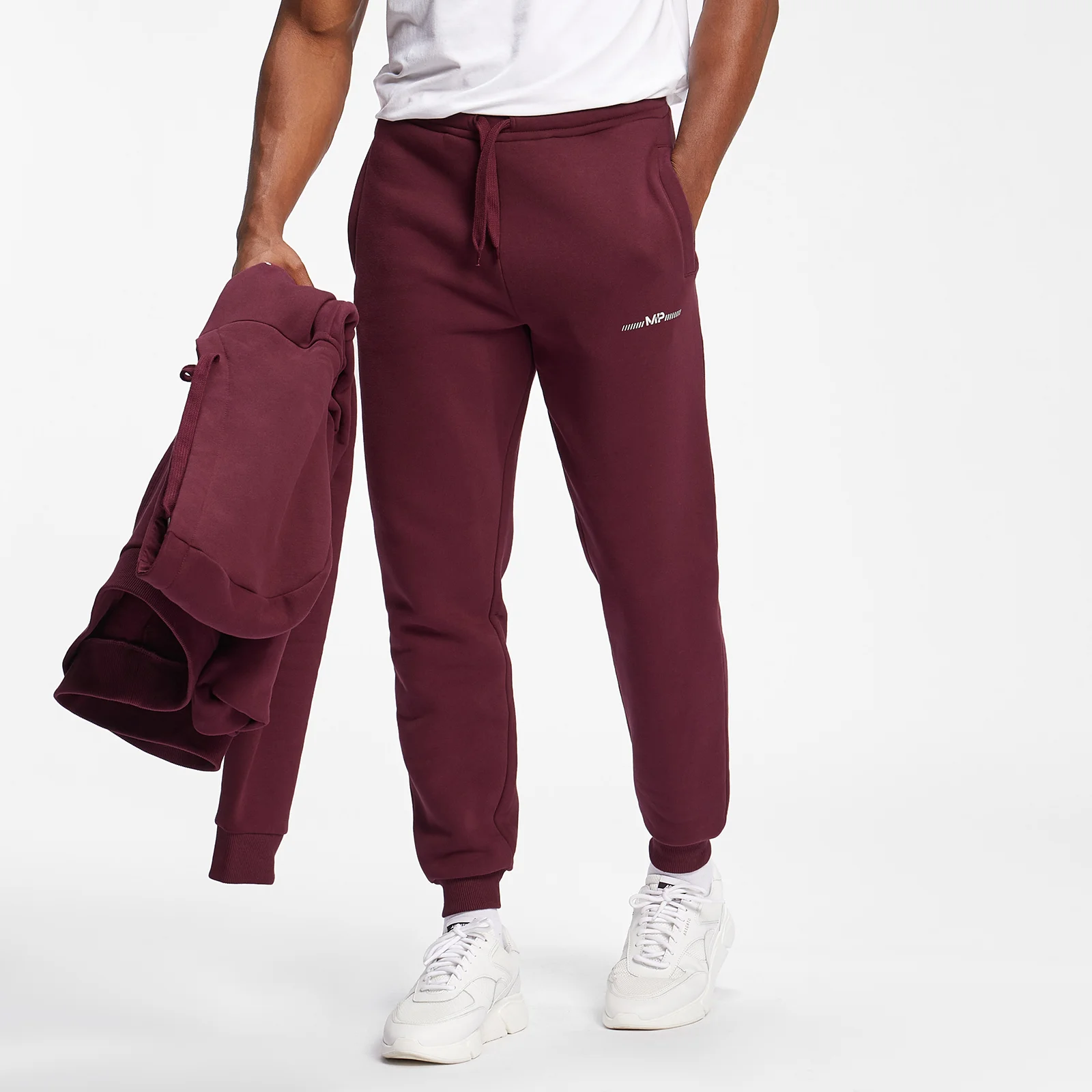 MP Men's Mini Mark Graphic Joggers - Merlot - XXS 画像 1