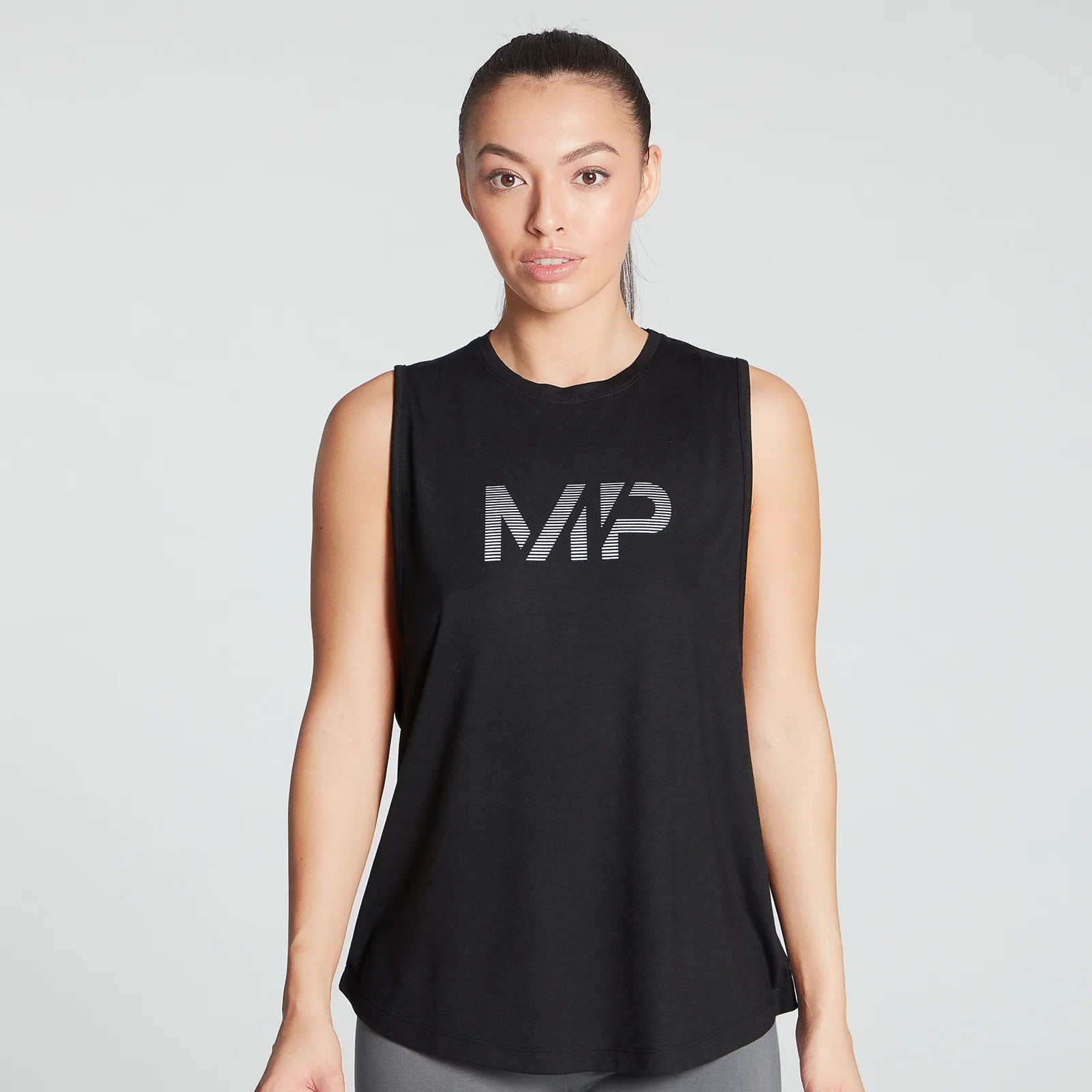 MP Women's Gradient Line Graphic Drop Armhole Vest - Black - XXS 画像 1