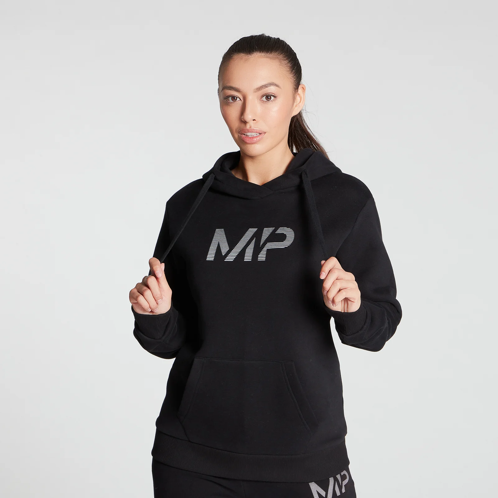 MP Women's Gradient Line Graphic Hoodie - Black - XXS 画像 1