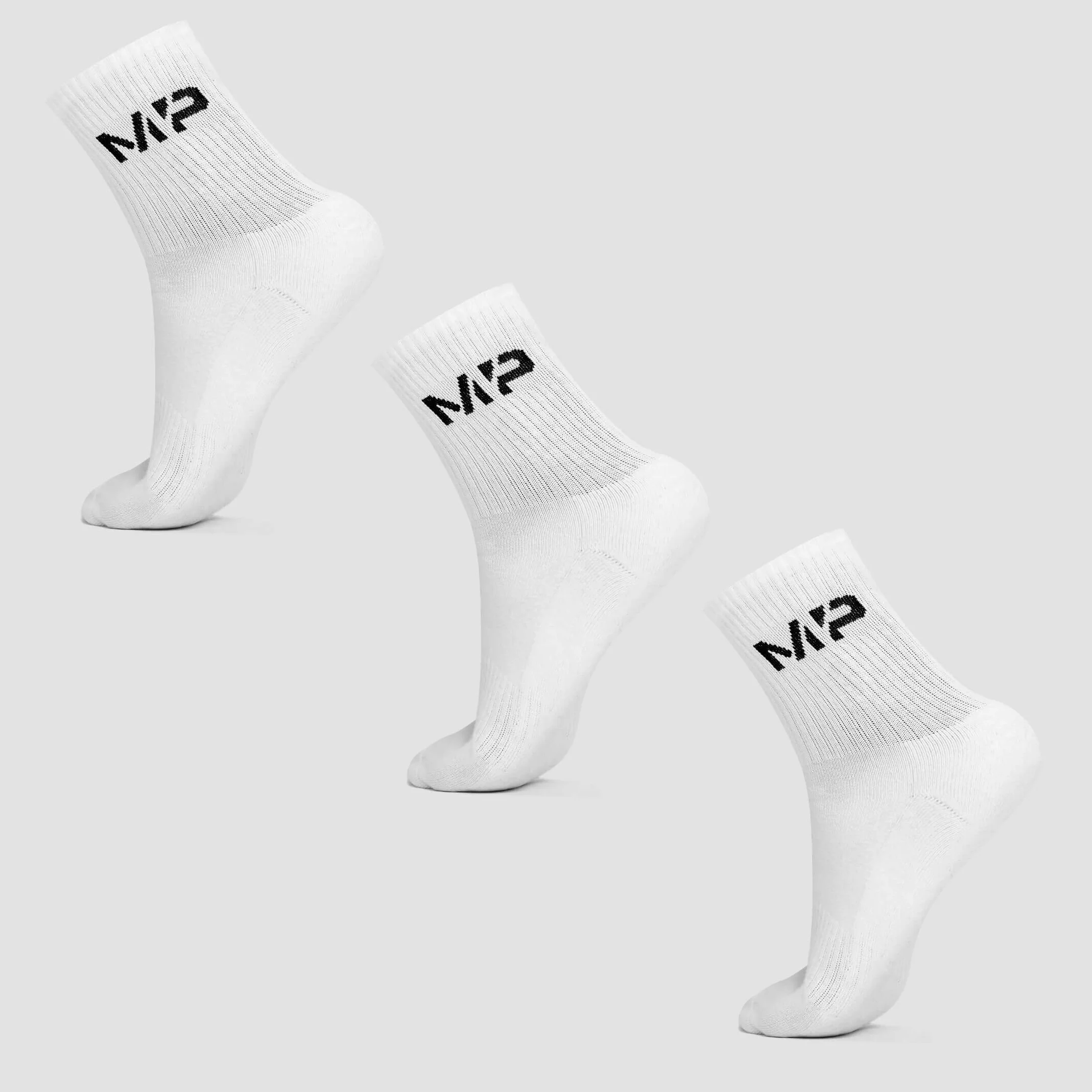 MP Women's Crew Socks (3 Pack) - White - UK 3-6 画像 1