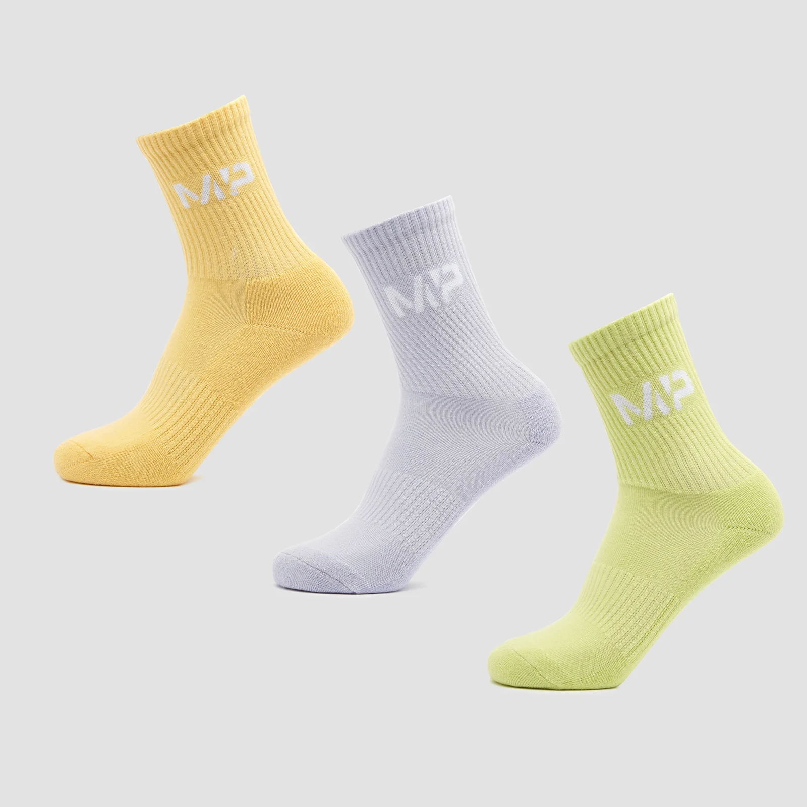 MP Women's Neon Brights Crew Socks (3 Pack) Butterfly/Banana/Lavender - UK 3-6 画像 1