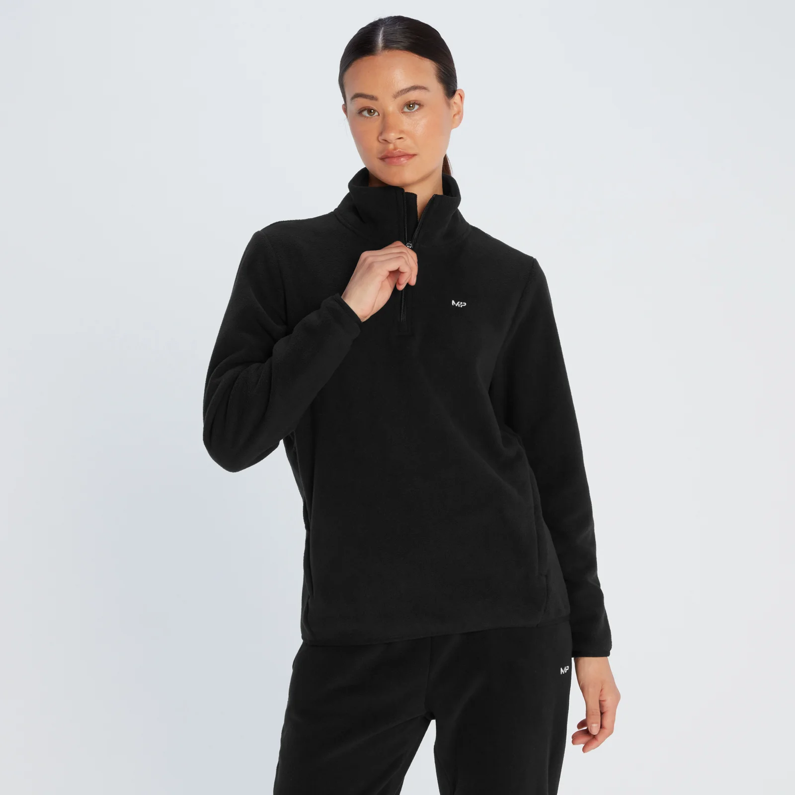 MP Women's Essential 1/4 Zip Fleece - Black - XXS 画像 1