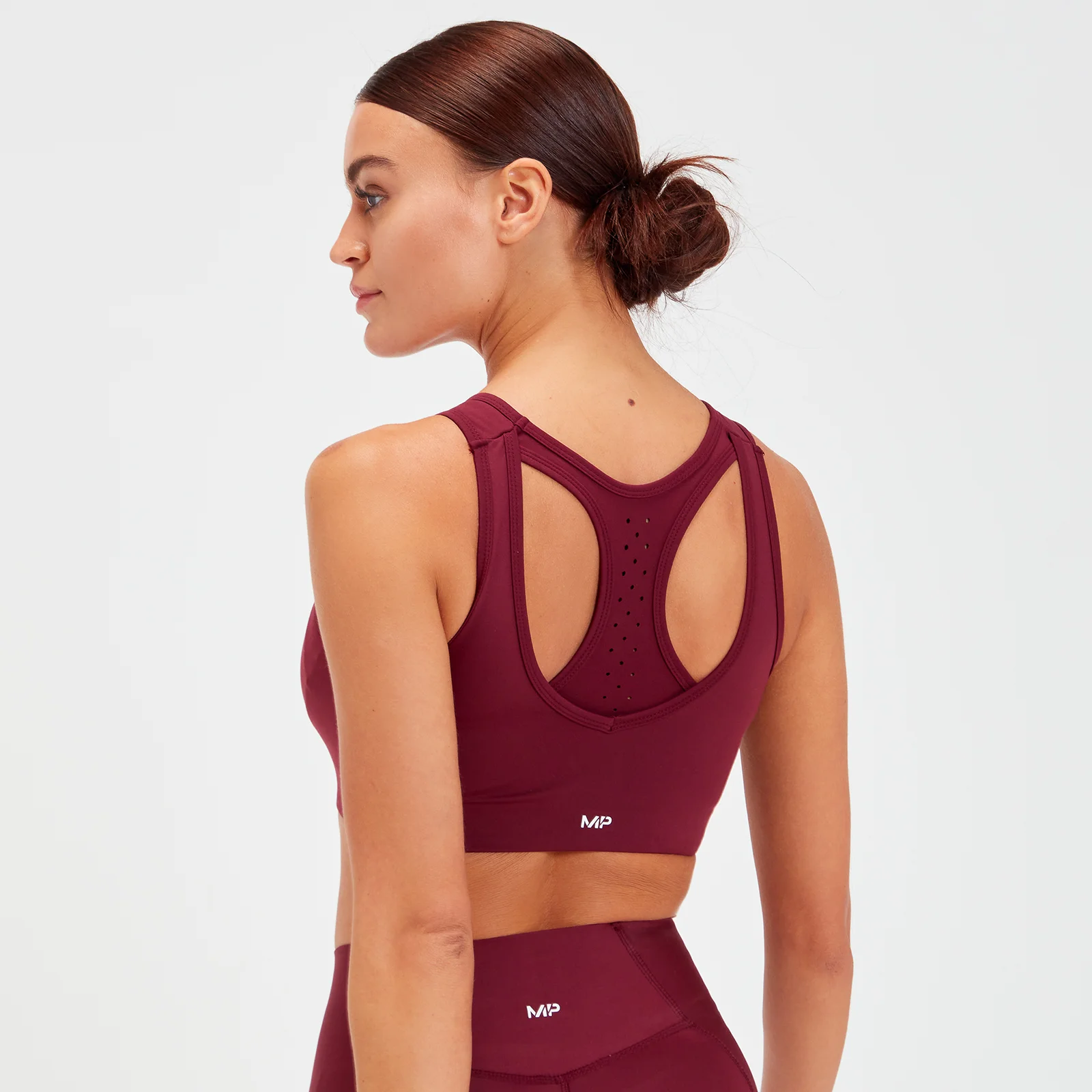 MP Women's Sculpt Laser Cut Sports Bra - Port - XXS 画像 1