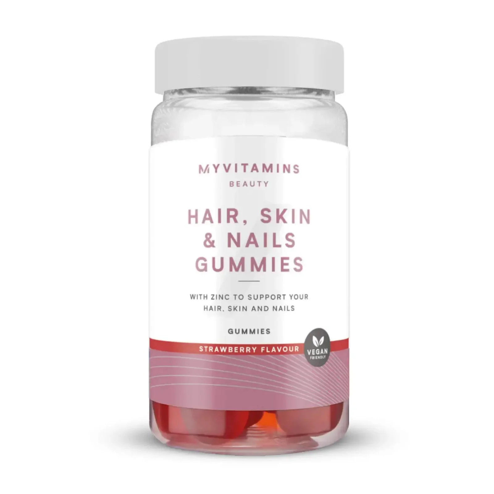 ビーガン ヘアー スキン&ネイル グミ - 60gummies - ストロベリー 画像 1