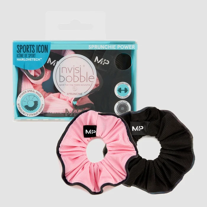 MP X Invisibobble® リフレクティブ パワー スプランチー - ブラック/ピンク - 2個入り